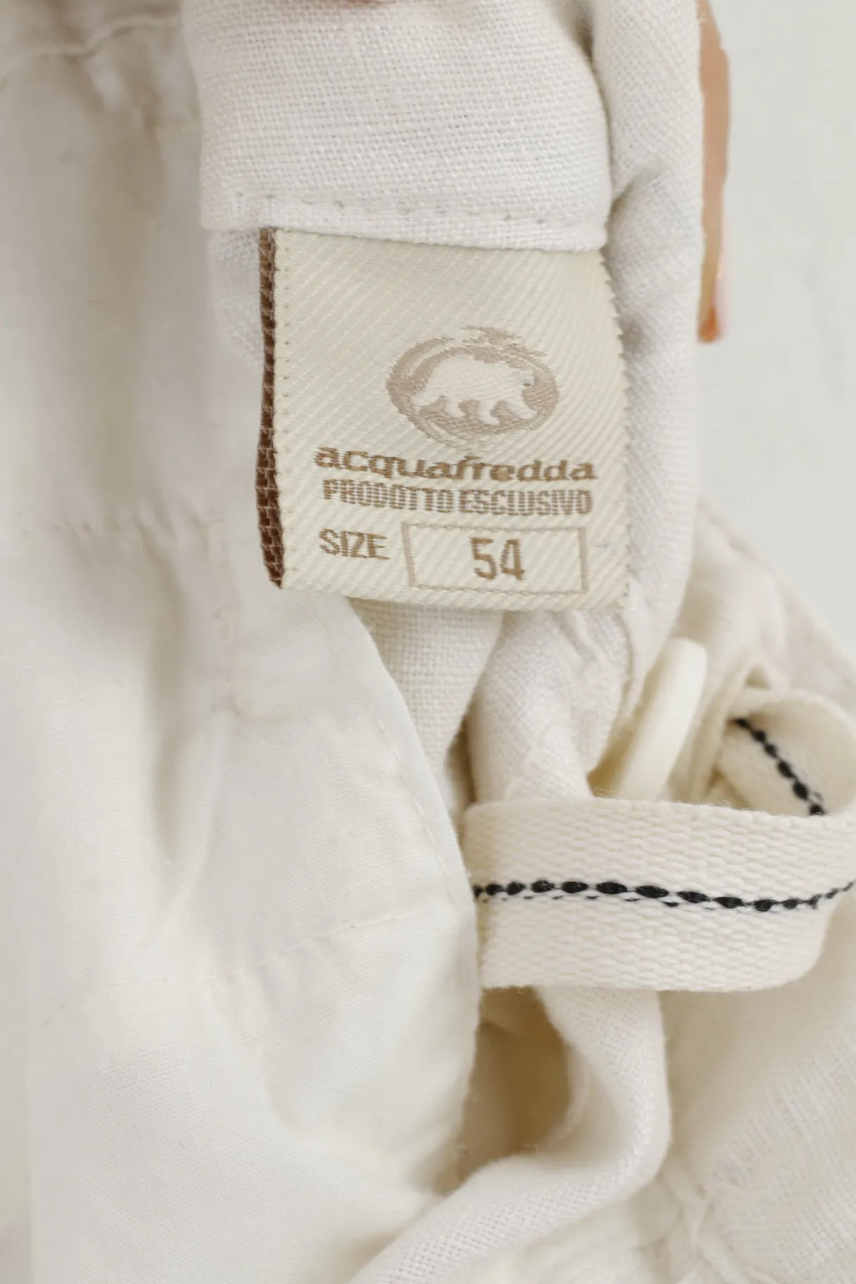 Acquafredda Mens 54 XL Shorts Beige 100% Linen Made in Italy Summer