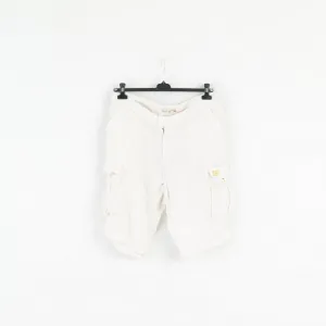 Acquafredda Mens 54 XL Shorts Beige 100% Linen Made in Italy Summer