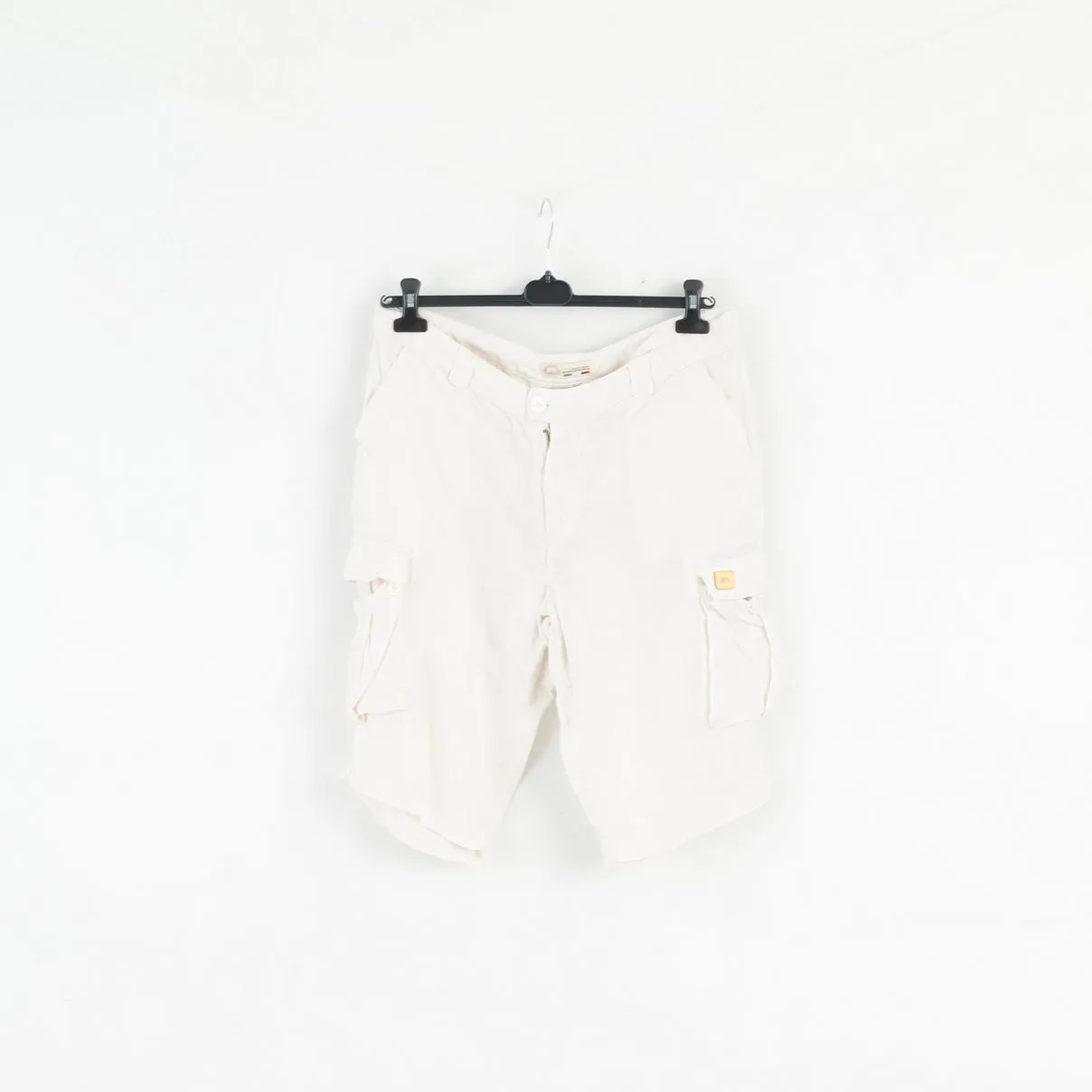 Acquafredda Mens 54 XL Shorts Beige 100% Linen Made in Italy Summer