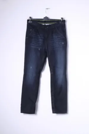 Adidas NEO Drop Crotch Mens W30 L32 Jeans Trousers Navy Cotton Pants