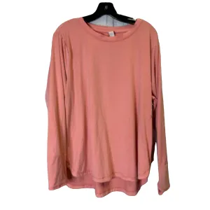 Athletic Top Long Sleeve Collar By Marika In Peach, Size: 1x