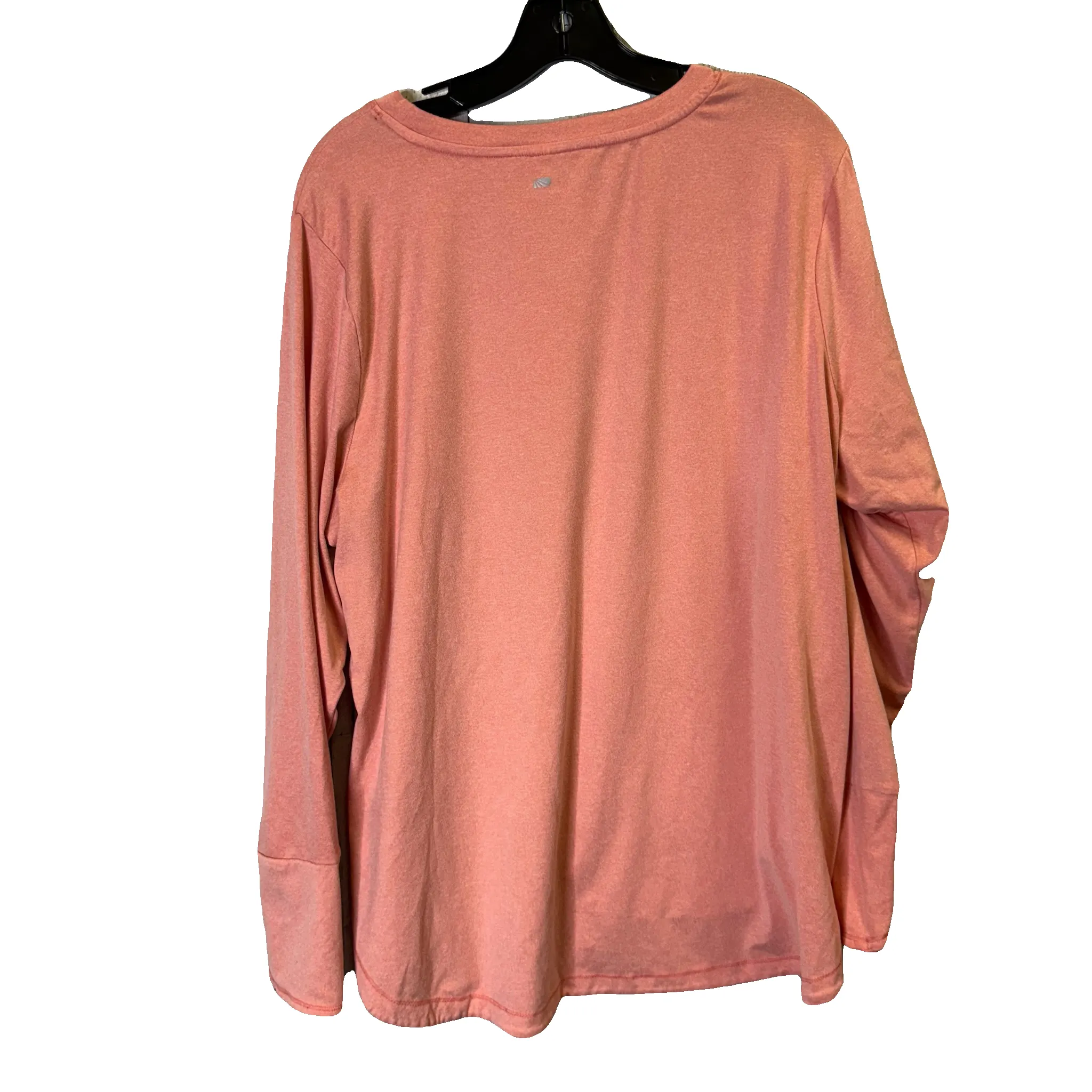 Athletic Top Long Sleeve Collar By Marika In Peach, Size: 1x