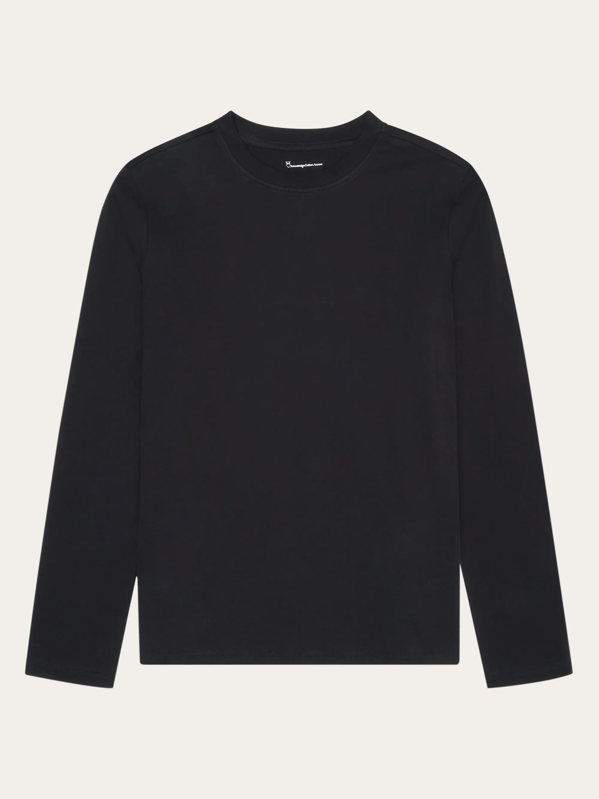 Basic pima cotton long sleeve t-shirt - GOTS/Vegan - Black Jet Knowledge Cotton