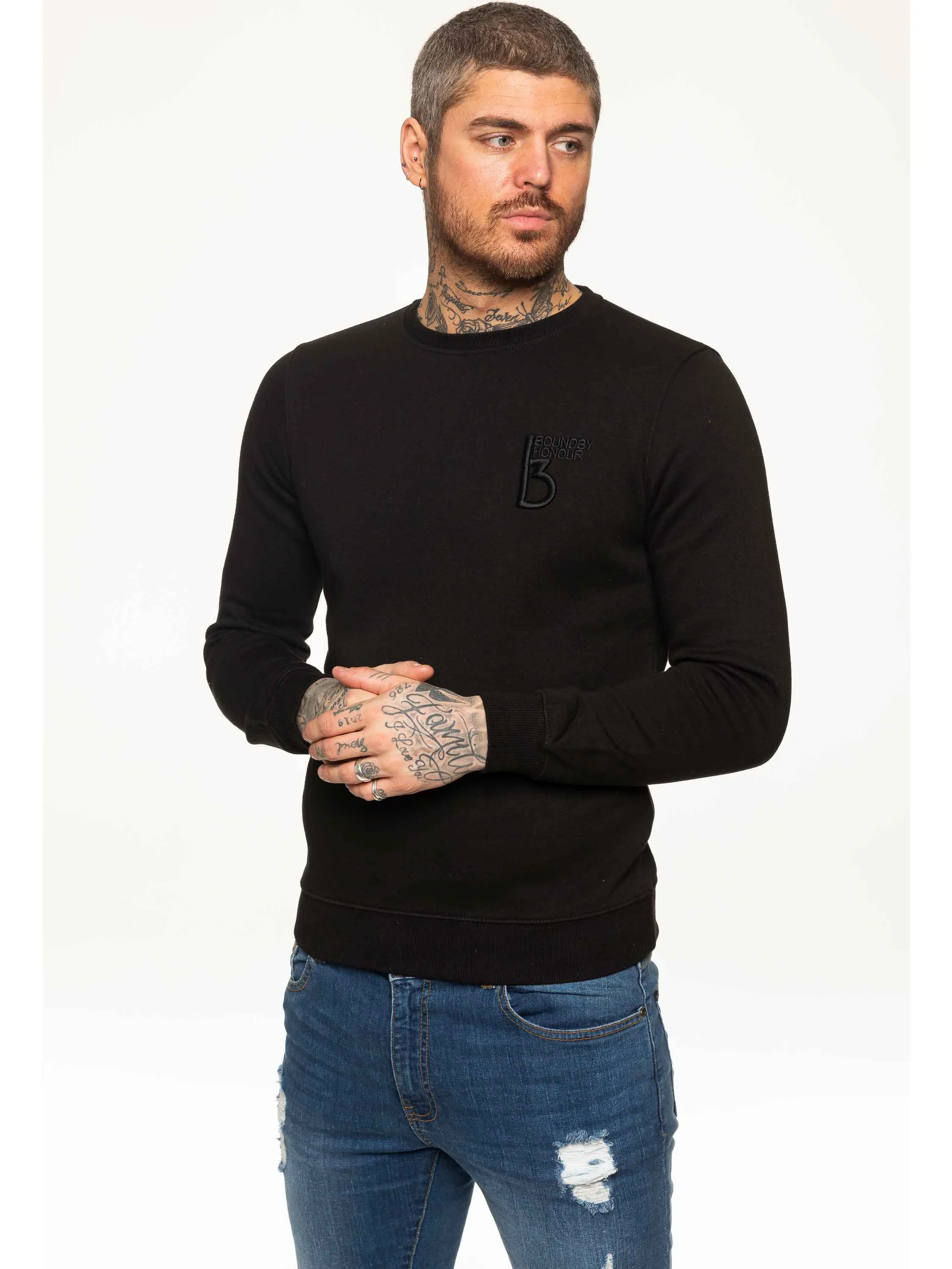 BBH Mens Plain Sweatshirt Crew Neck Jersey Fleece  | Bound By Honour