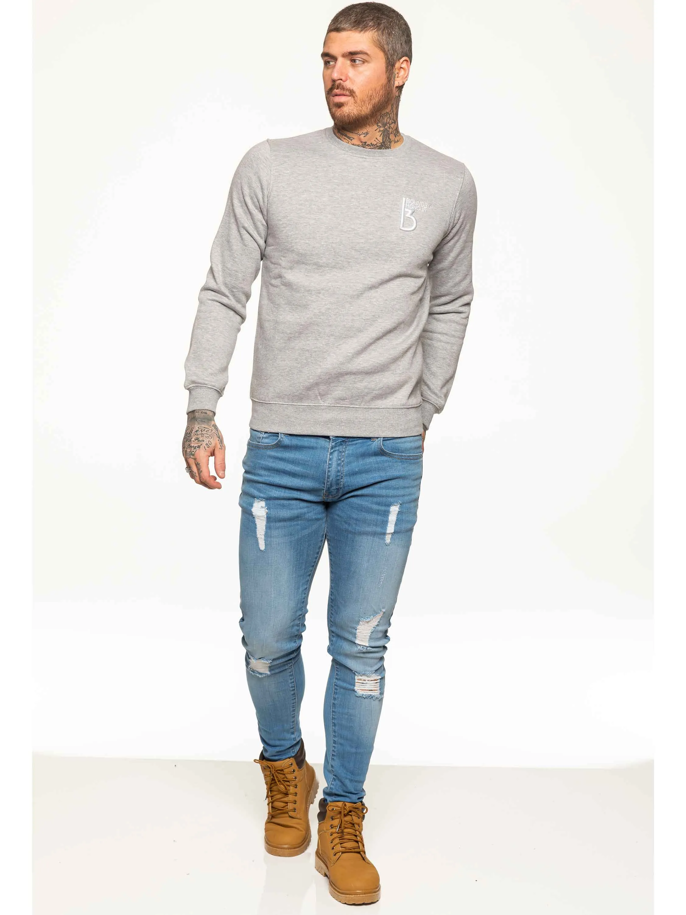 BBH Mens Plain Sweatshirt Crew Neck Jersey Fleece  | Bound By Honour
