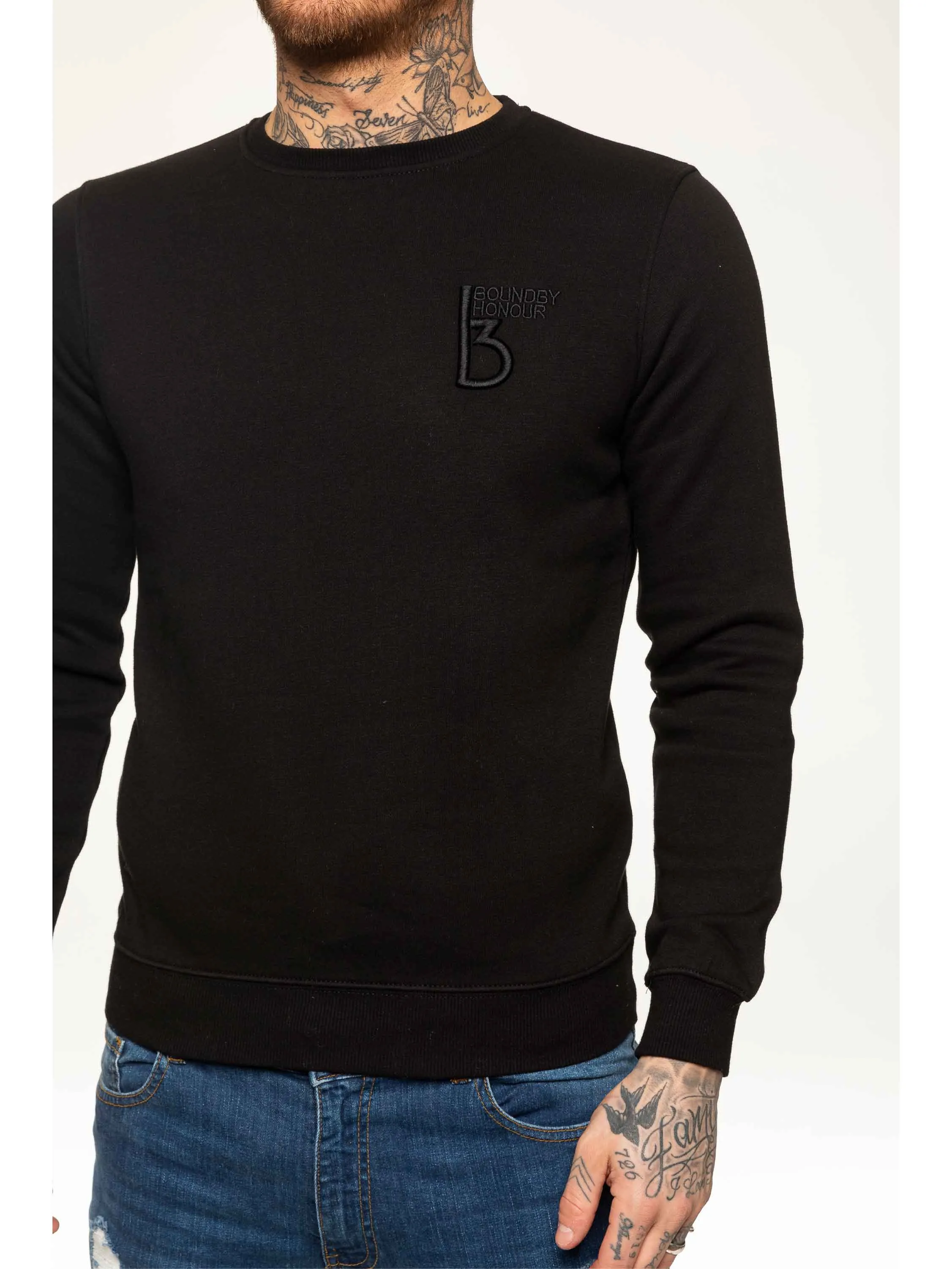 BBH Mens Plain Sweatshirt Crew Neck Jersey Fleece  | Bound By Honour
