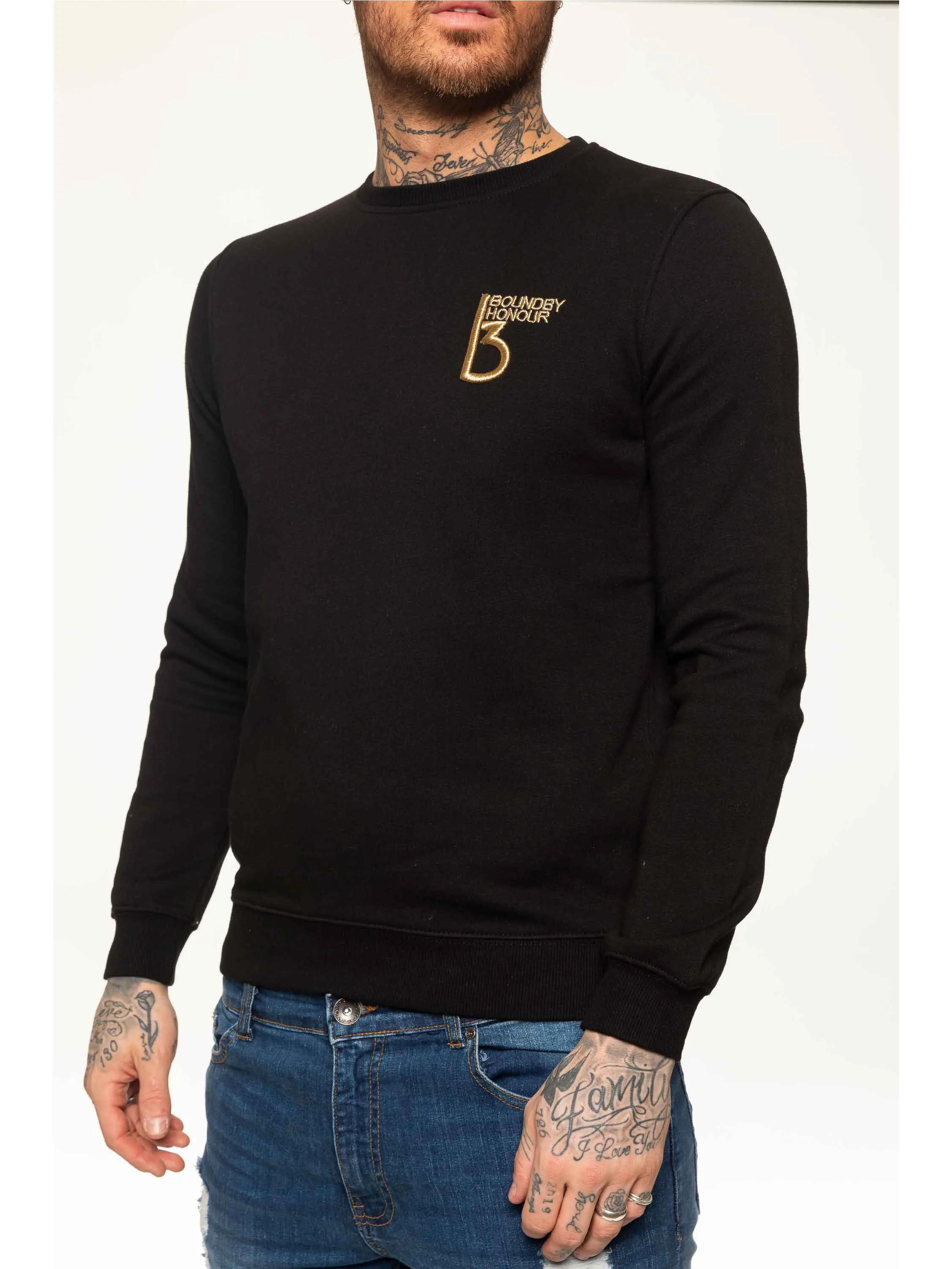 BBH Mens Plain Sweatshirt Crew Neck Jersey Fleece  | Bound By Honour