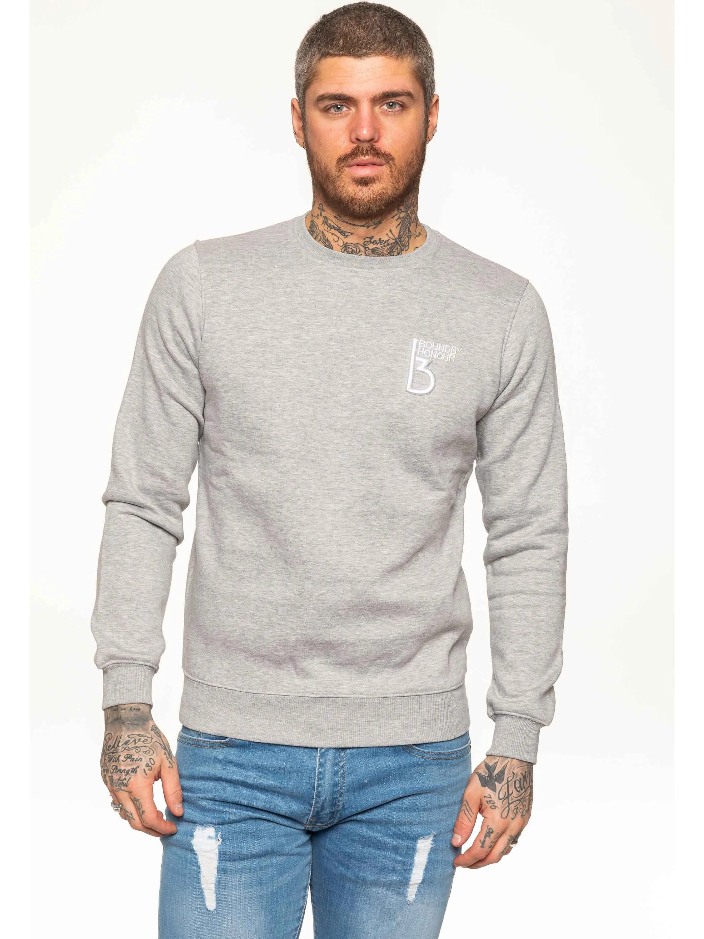 BBH Mens Plain Sweatshirt Crew Neck Jersey Fleece  | Bound By Honour