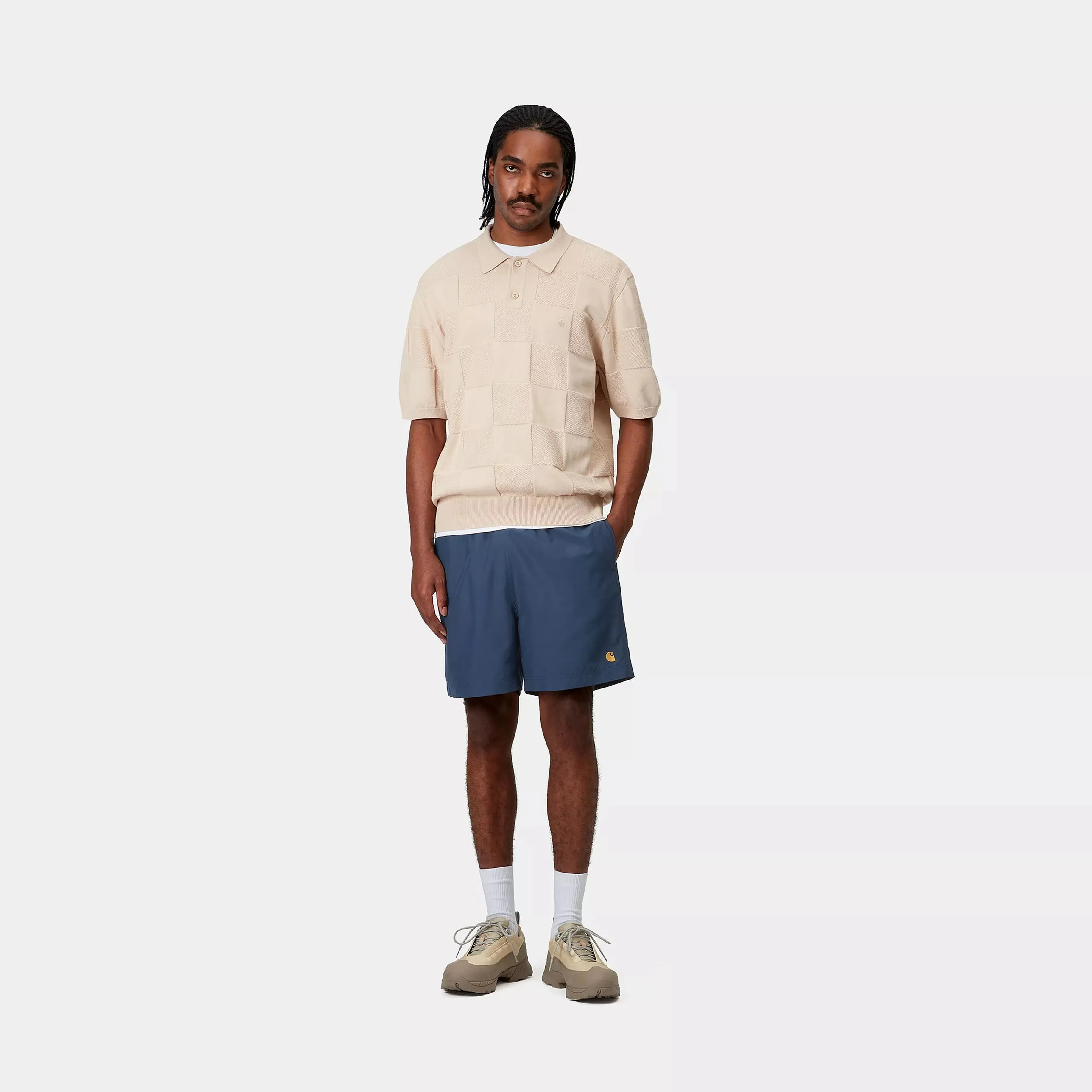 Carhartt WIP Chase Swim Trunks Dusky Blue / Gold