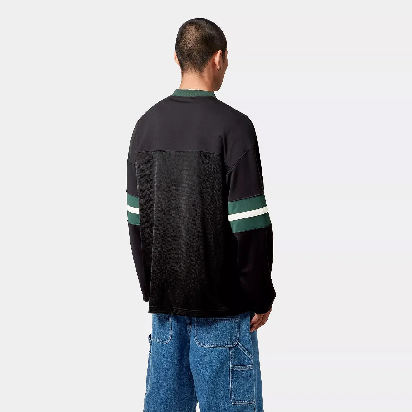 Carhartt WIP L/S Detroit Mesh T-Shirt Black / Conifer / Wax