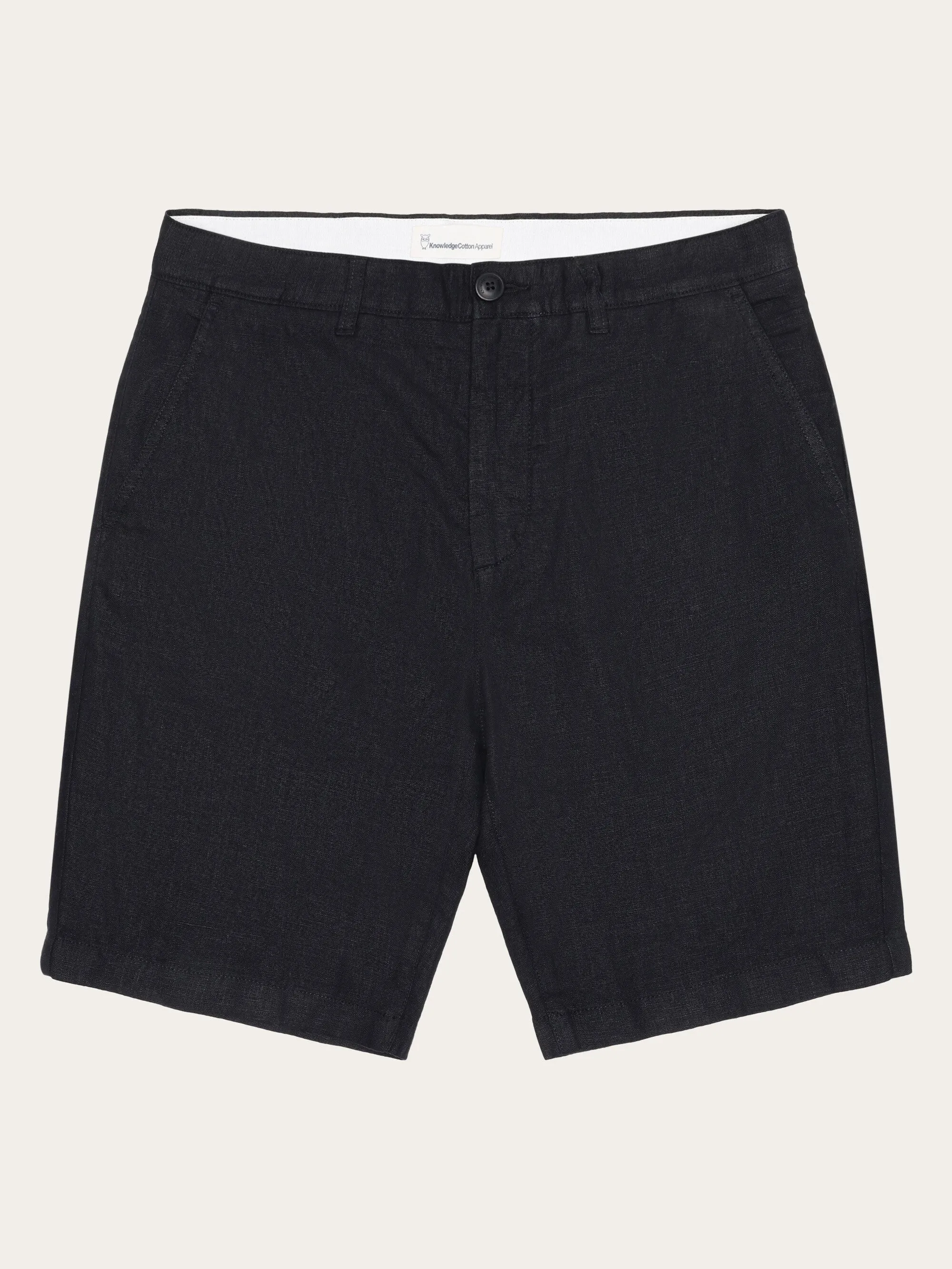 CHUCK regular linen shorts - GOTS/Vegan - Black Jet Knowledge Cotton