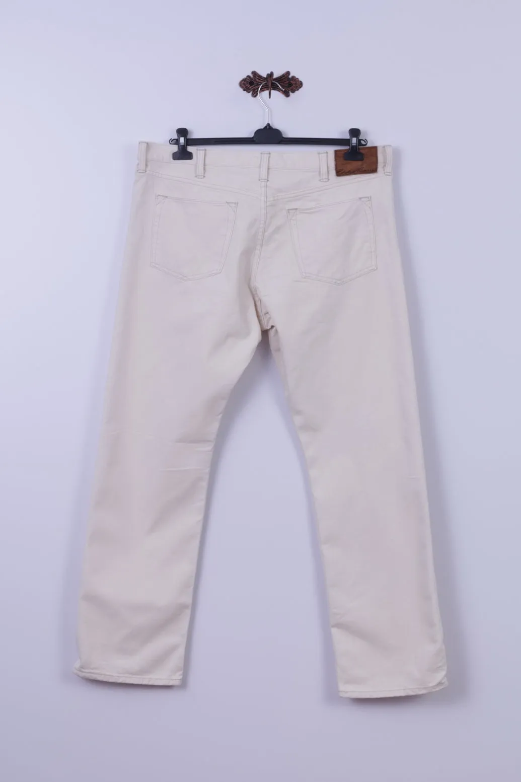 Eddie Bauer Mens 40 x 32 Jeans Trousers Beige Cotton Straight Leg Plus Size Pants