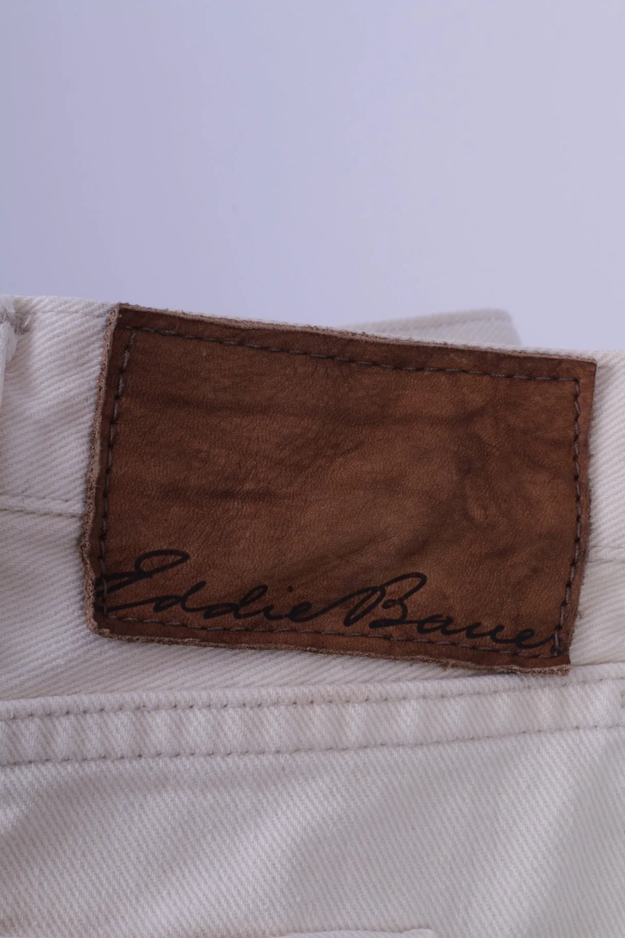Eddie Bauer Mens 40 x 32 Jeans Trousers Beige Cotton Straight Leg Plus Size Pants
