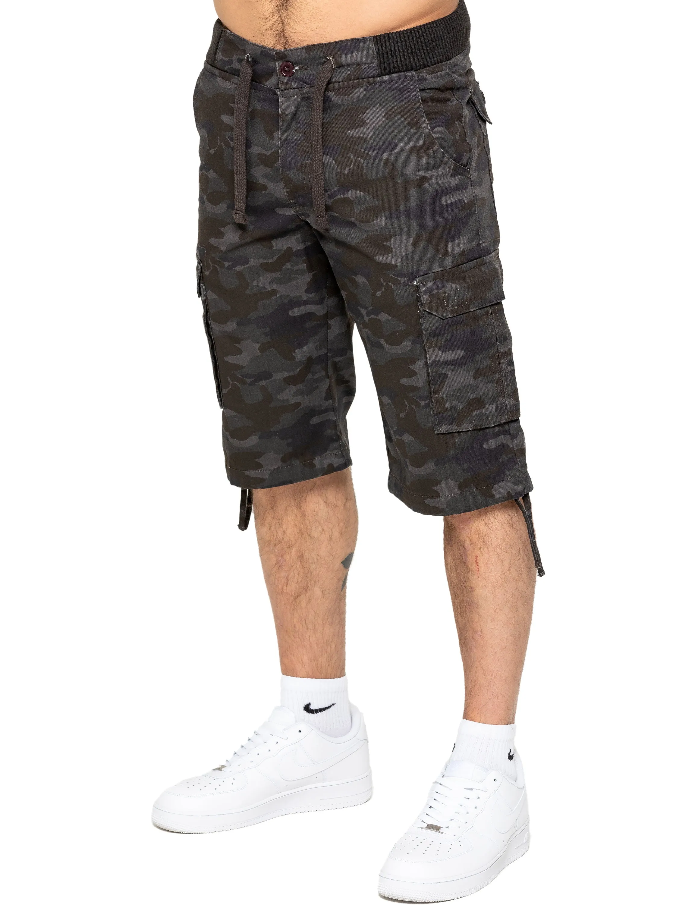Enzo | Mens Cargo Combat Camo Shorts