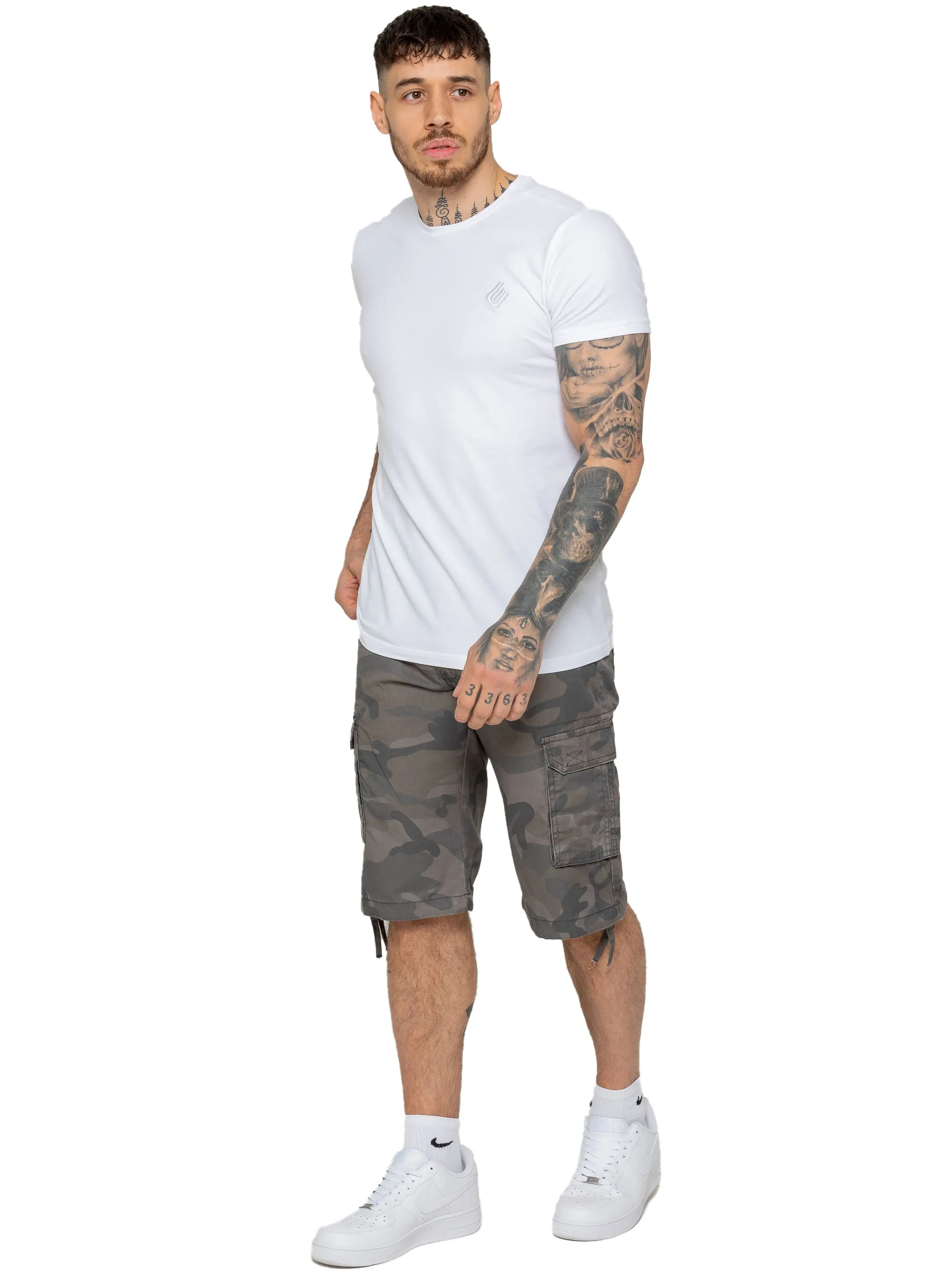 Enzo | Mens Cargo Combat Camo Shorts