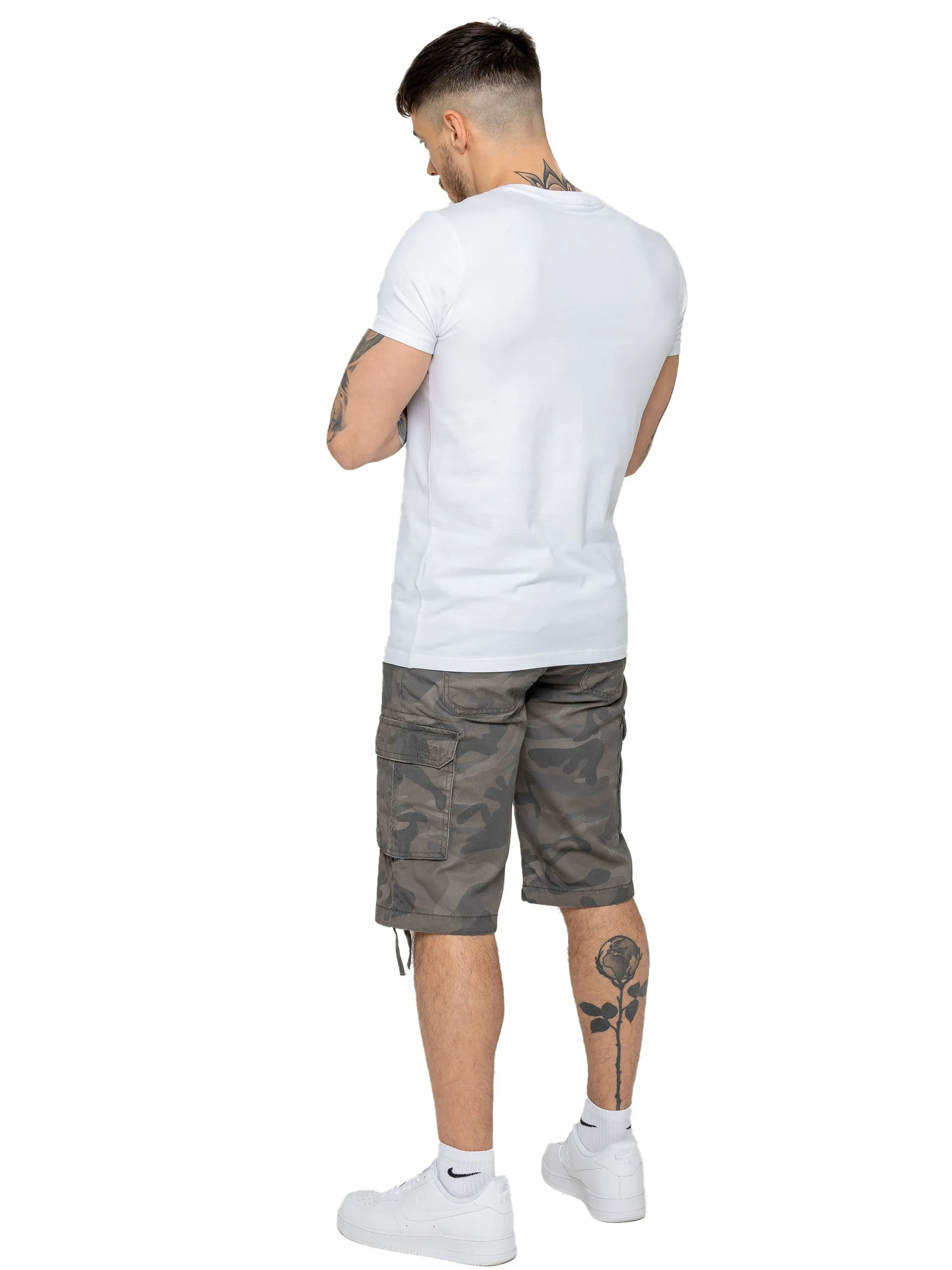 Enzo | Mens Cargo Combat Camo Shorts