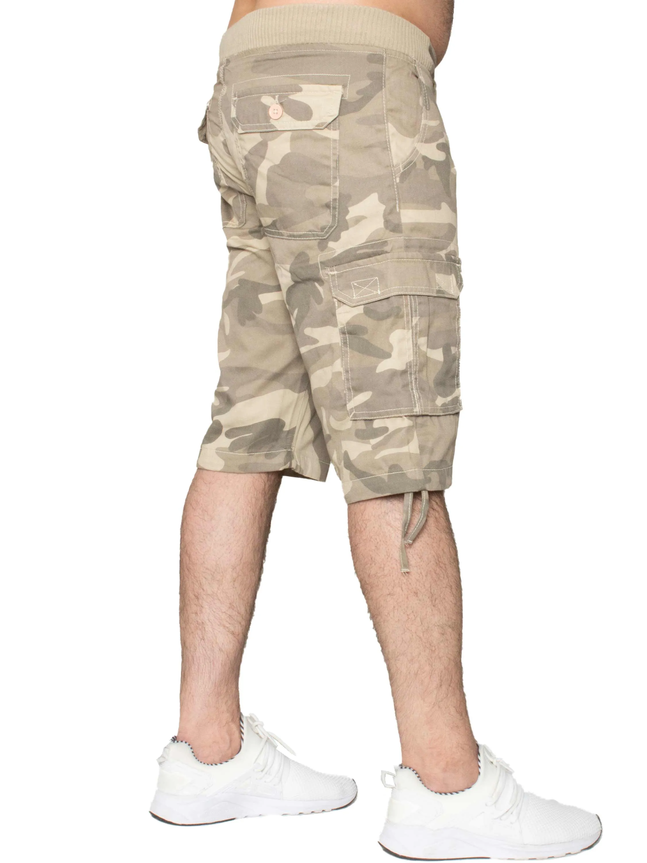 Enzo | Mens Cargo Combat Camo Shorts