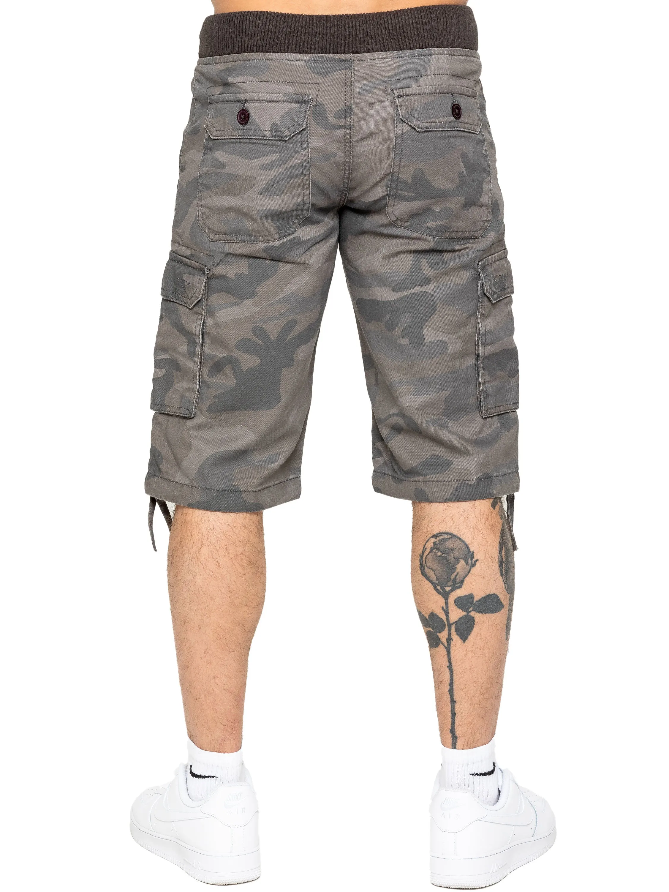 Enzo | Mens Cargo Combat Camo Shorts