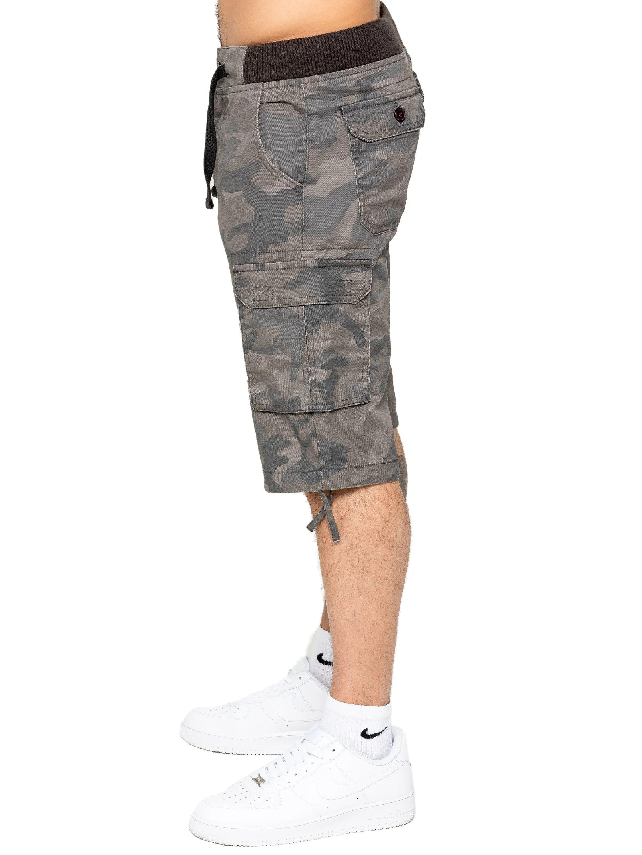Enzo | Mens Cargo Combat Camo Shorts