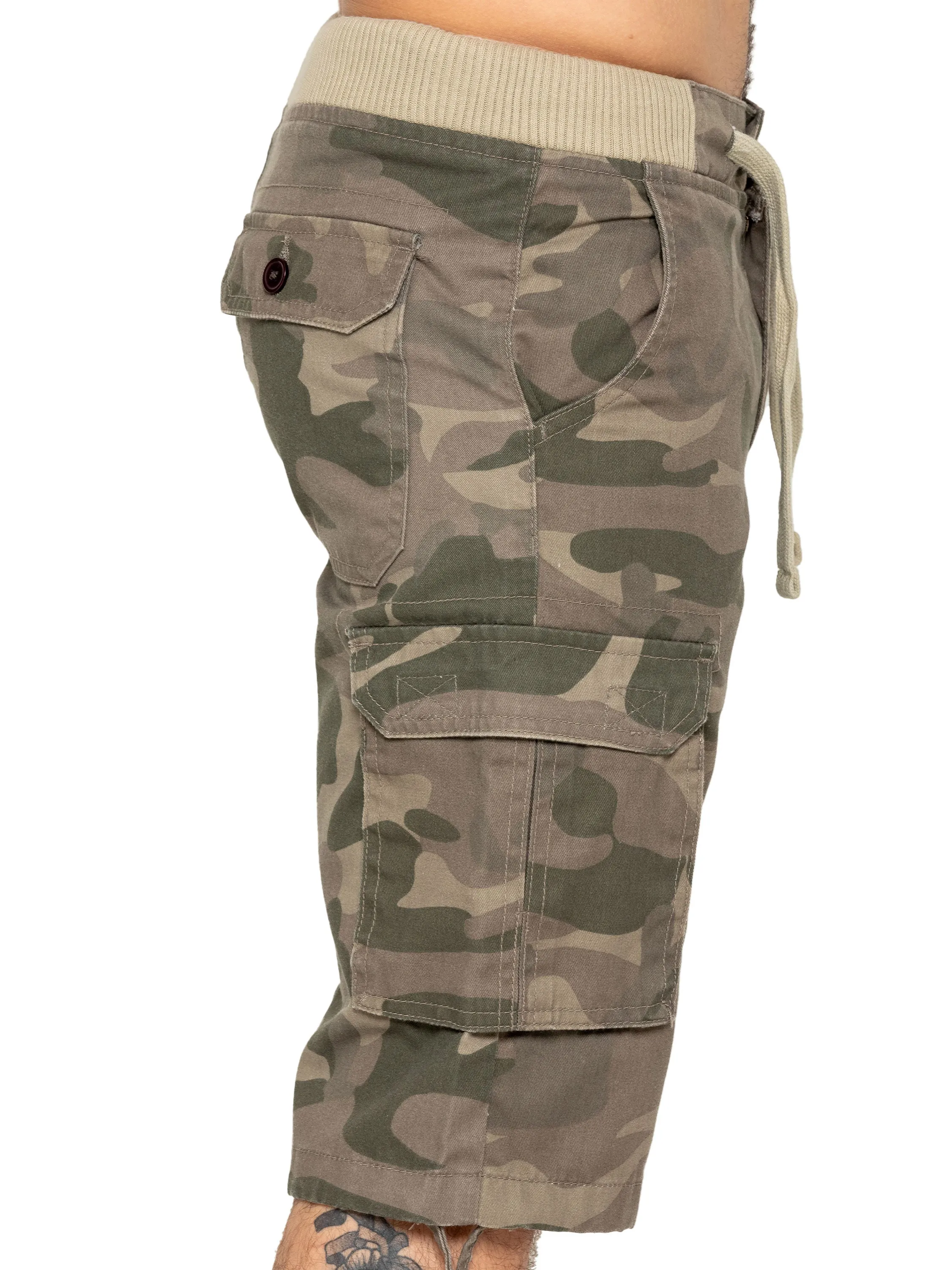 Enzo | Mens Cargo Combat Camo Shorts