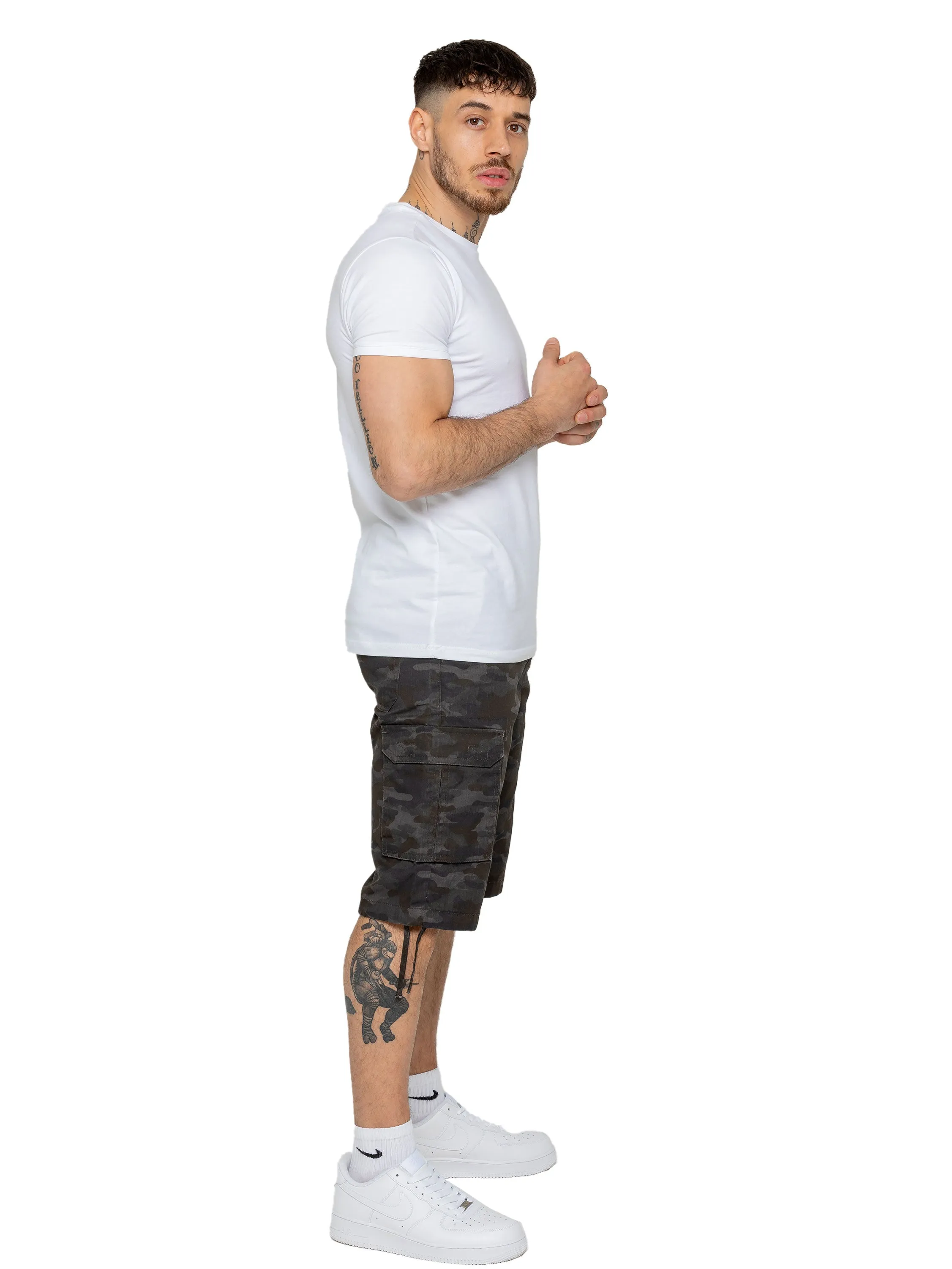 Enzo | Mens Cargo Combat Camo Shorts
