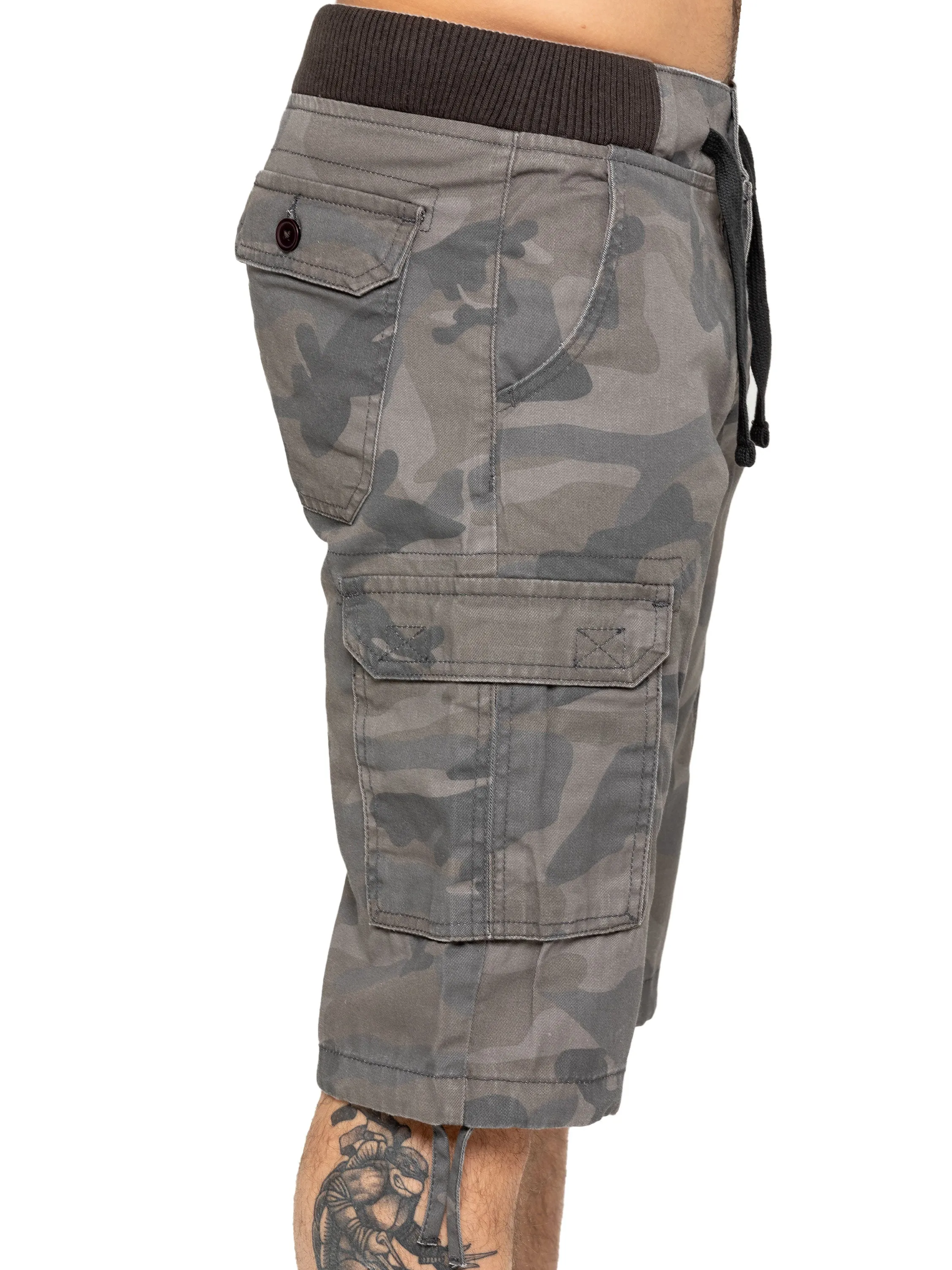 Enzo | Mens Cargo Combat Camo Shorts