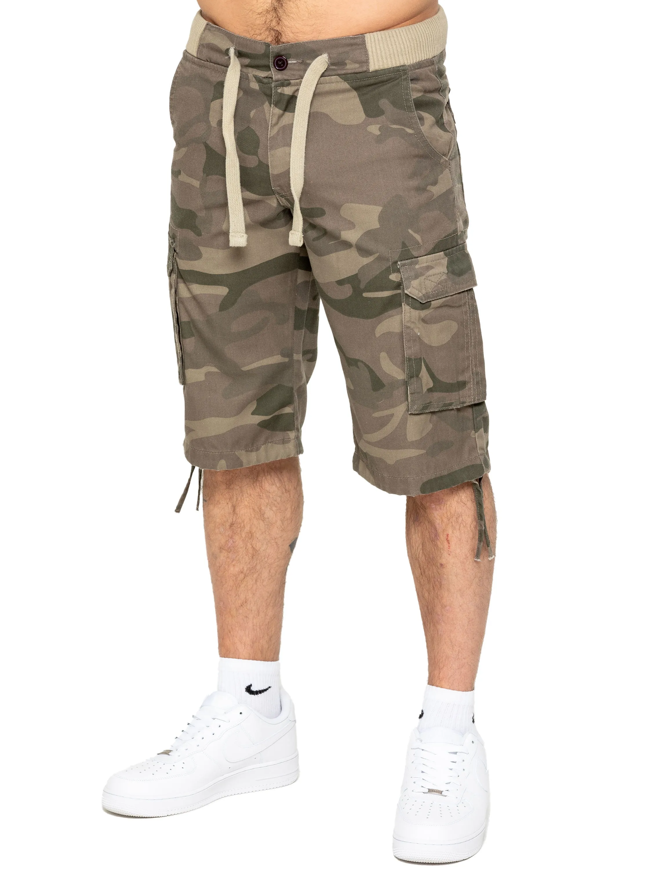 Enzo | Mens Cargo Combat Camo Shorts