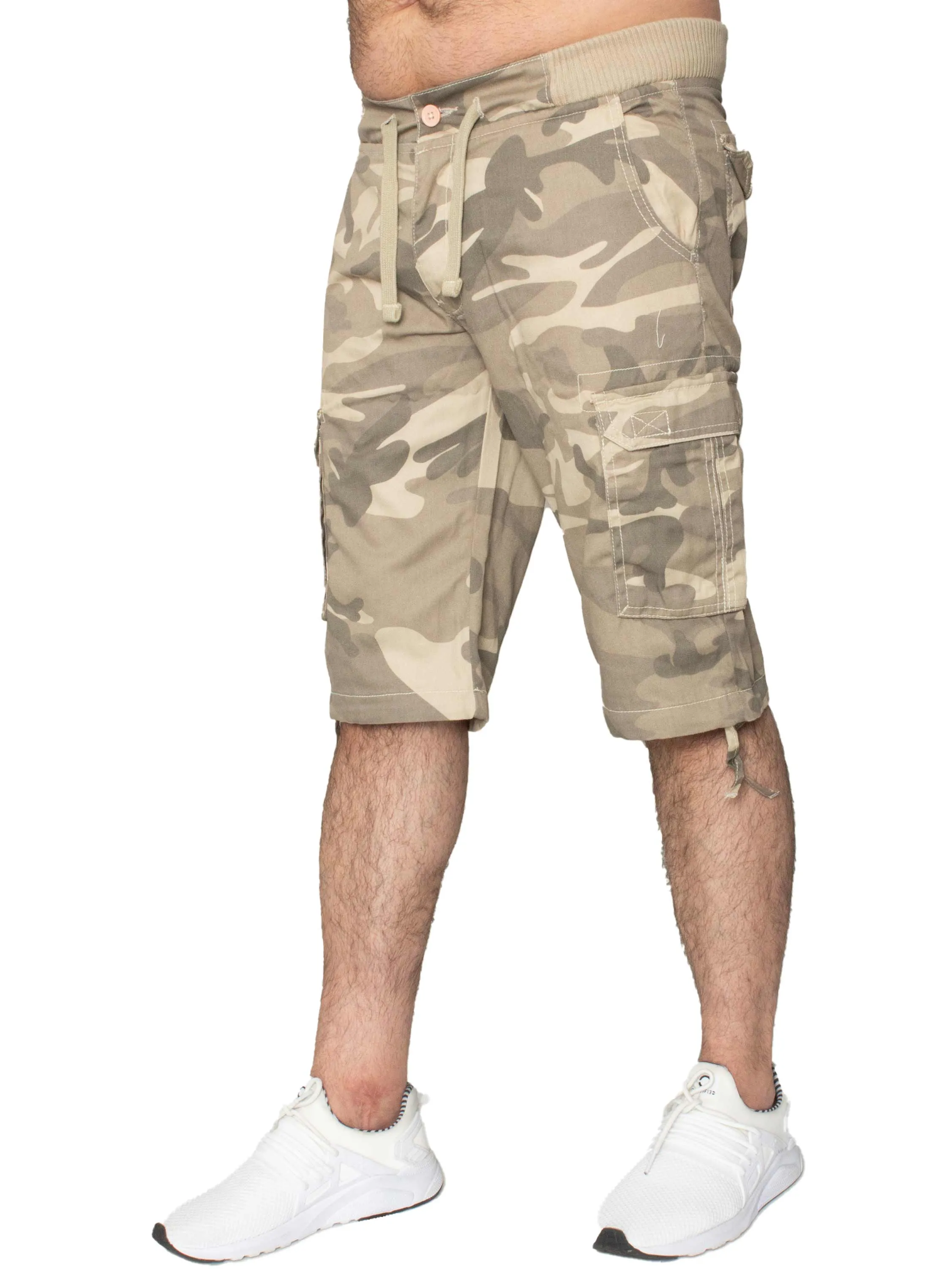Enzo | Mens Cargo Combat Camo Shorts