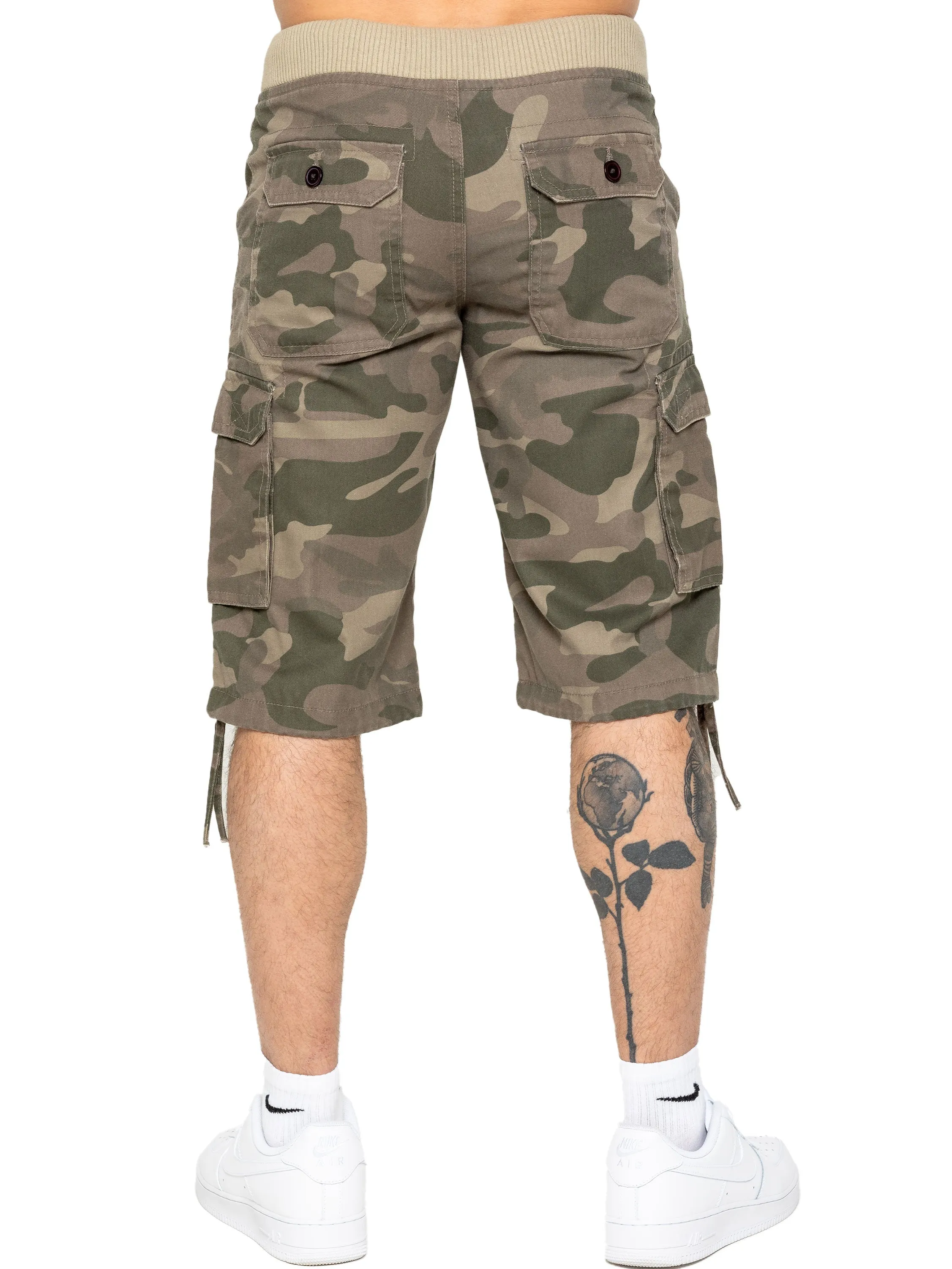 Enzo | Mens Cargo Combat Camo Shorts