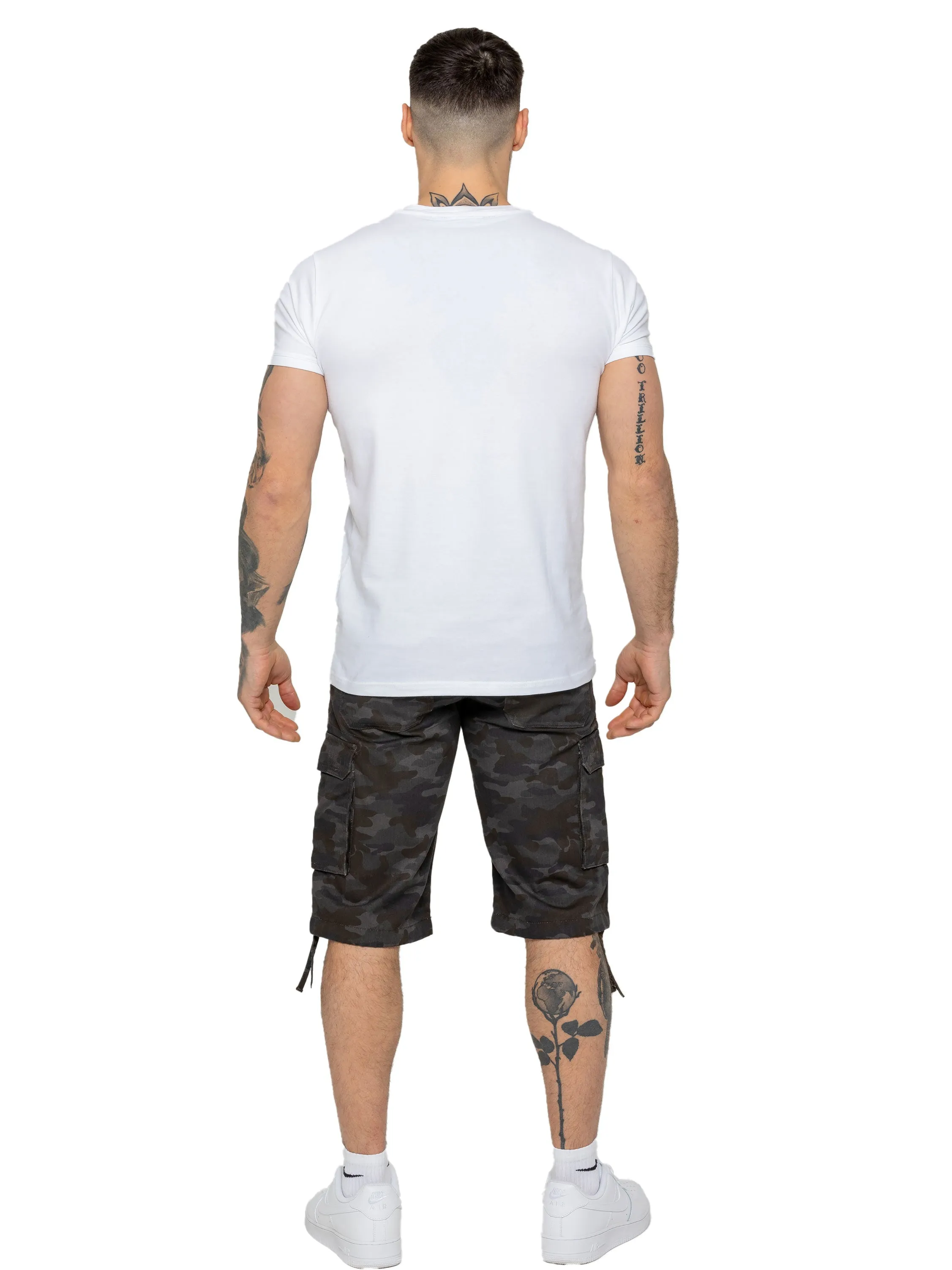 Enzo | Mens Cargo Combat Camo Shorts