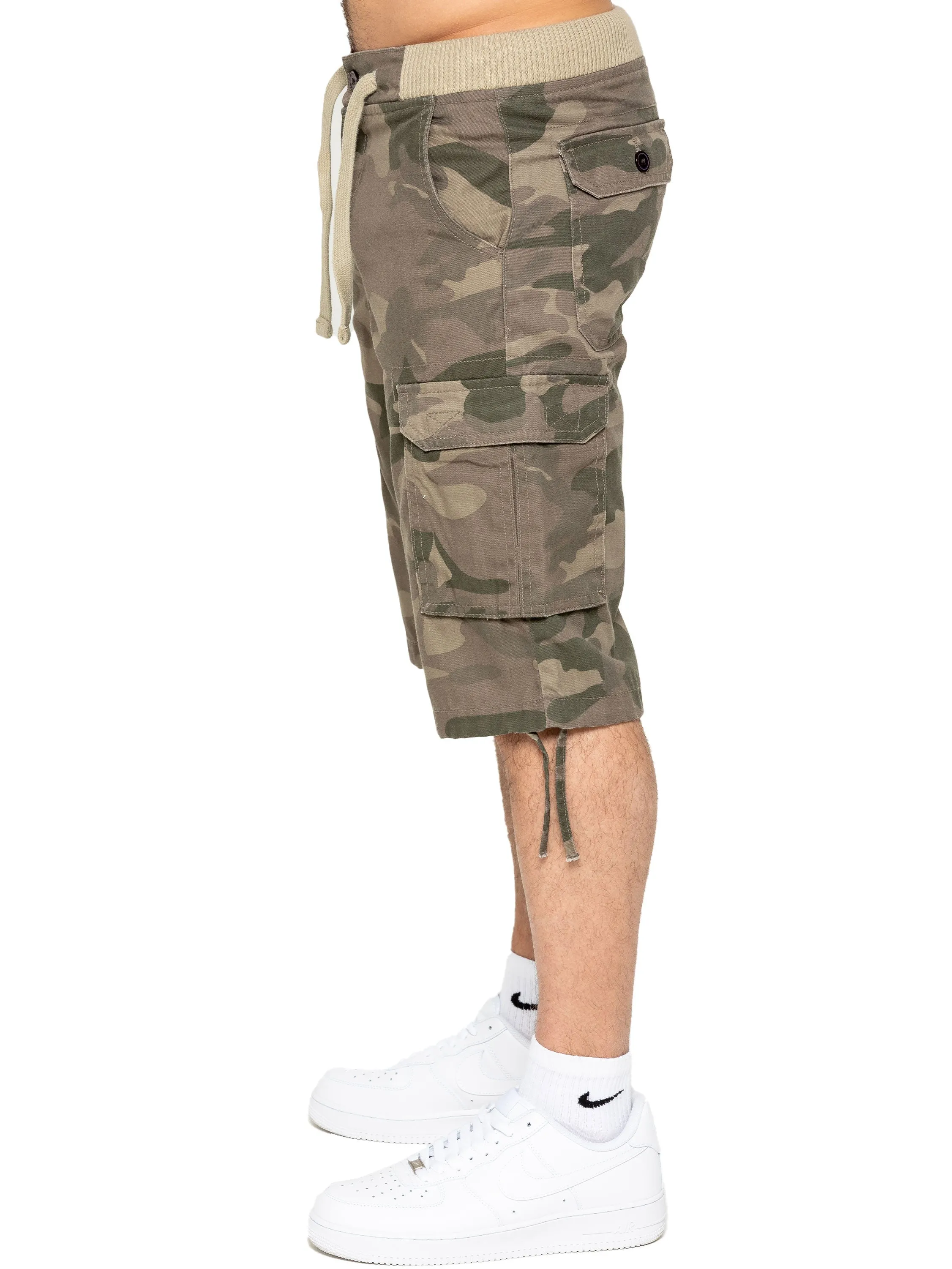 Enzo | Mens Cargo Combat Camo Shorts