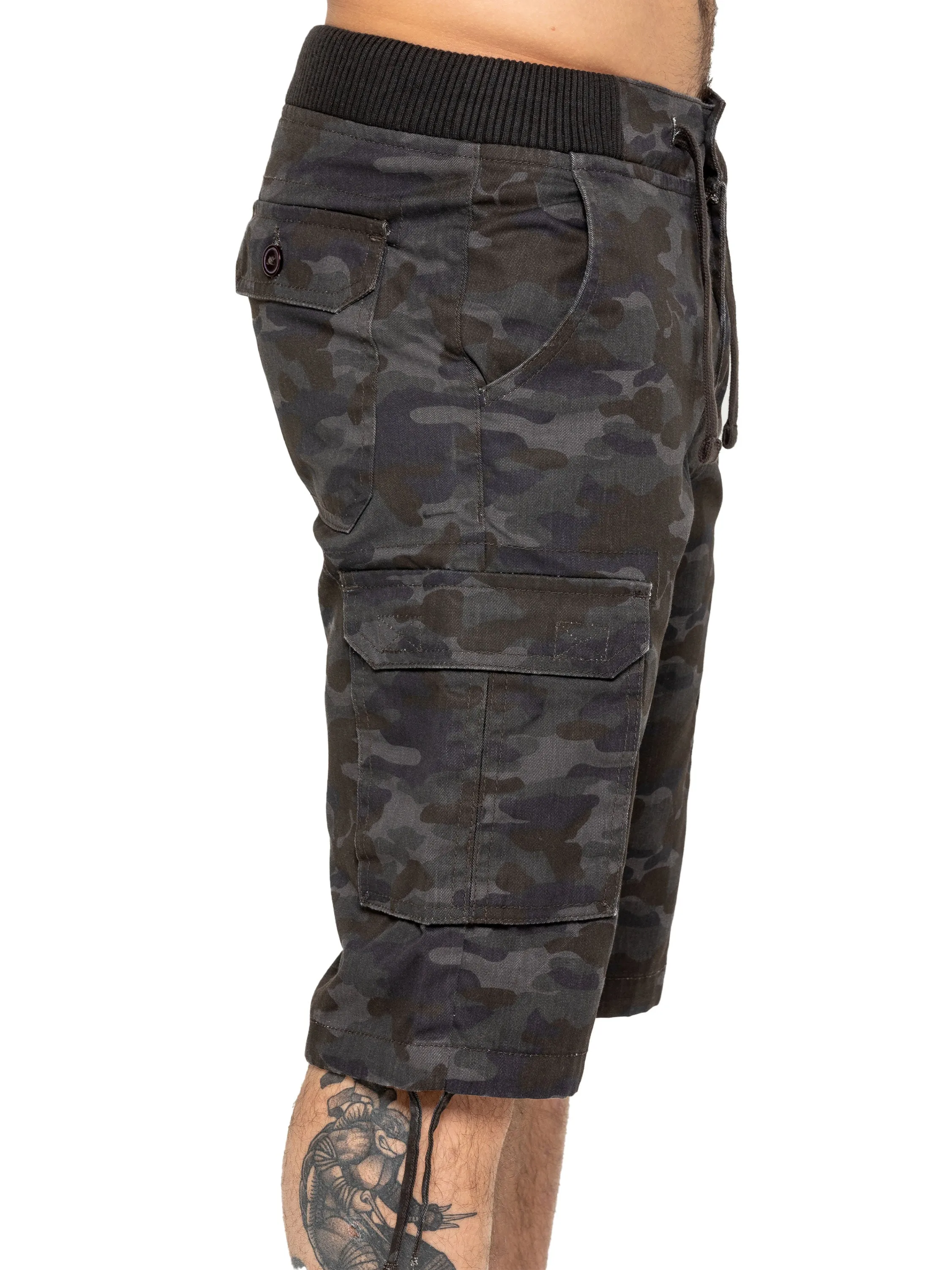 Enzo | Mens Cargo Combat Camo Shorts