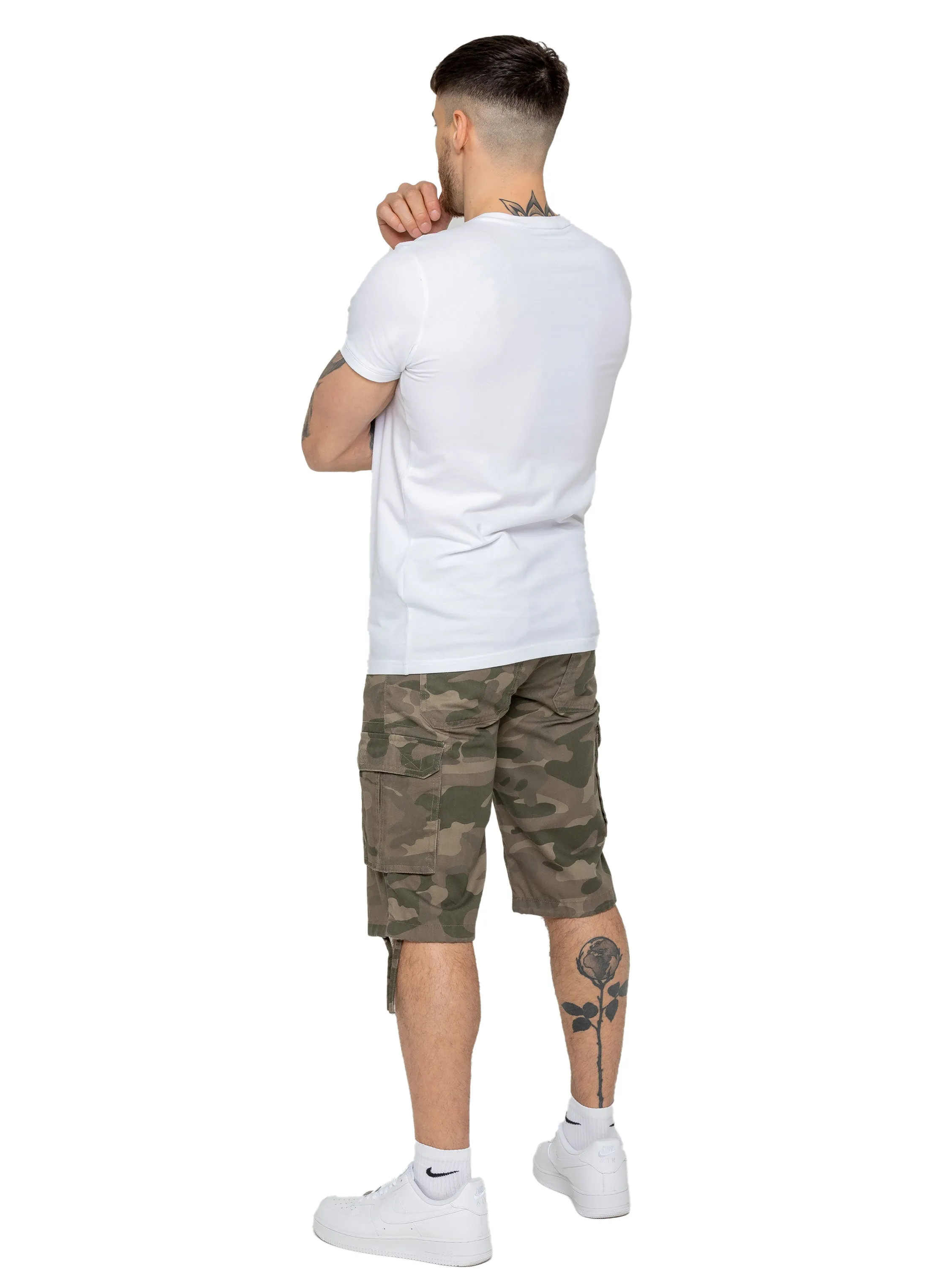 Enzo | Mens Cargo Combat Camo Shorts