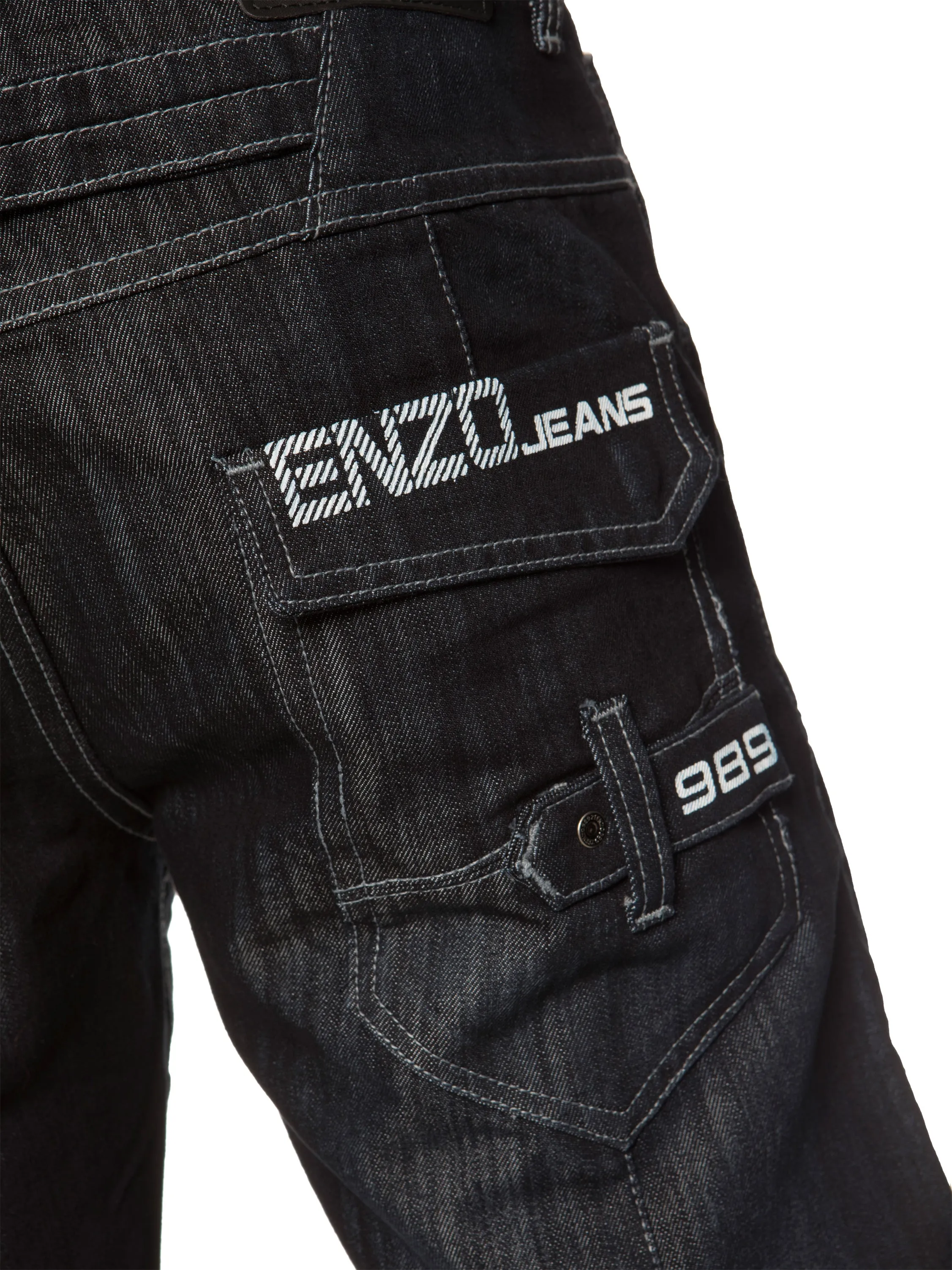 Enzo | Mens Cargo Denim Shorts