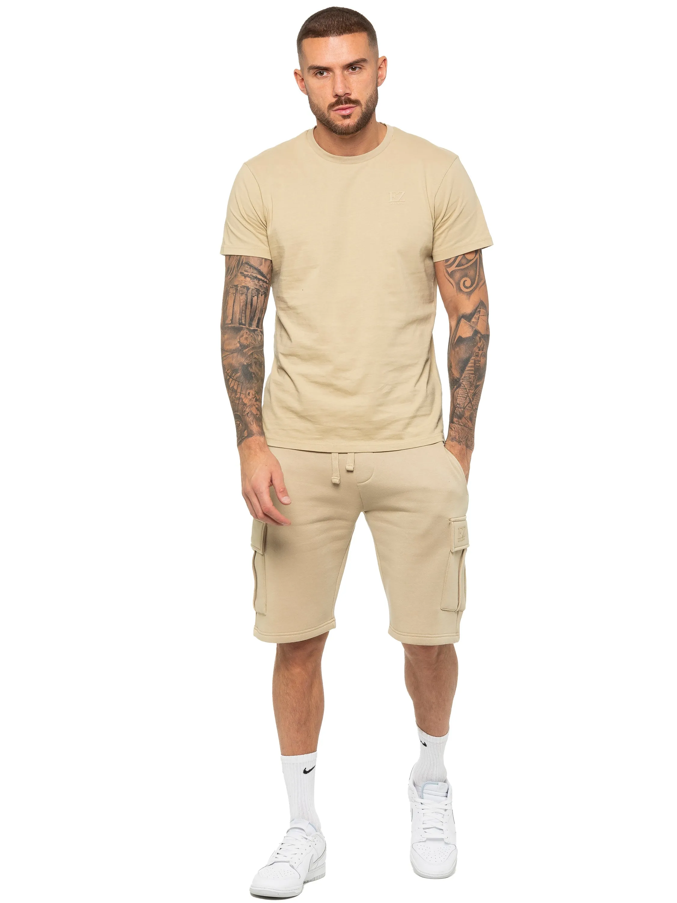 Enzo | Mens Cargo Fleece Shorts