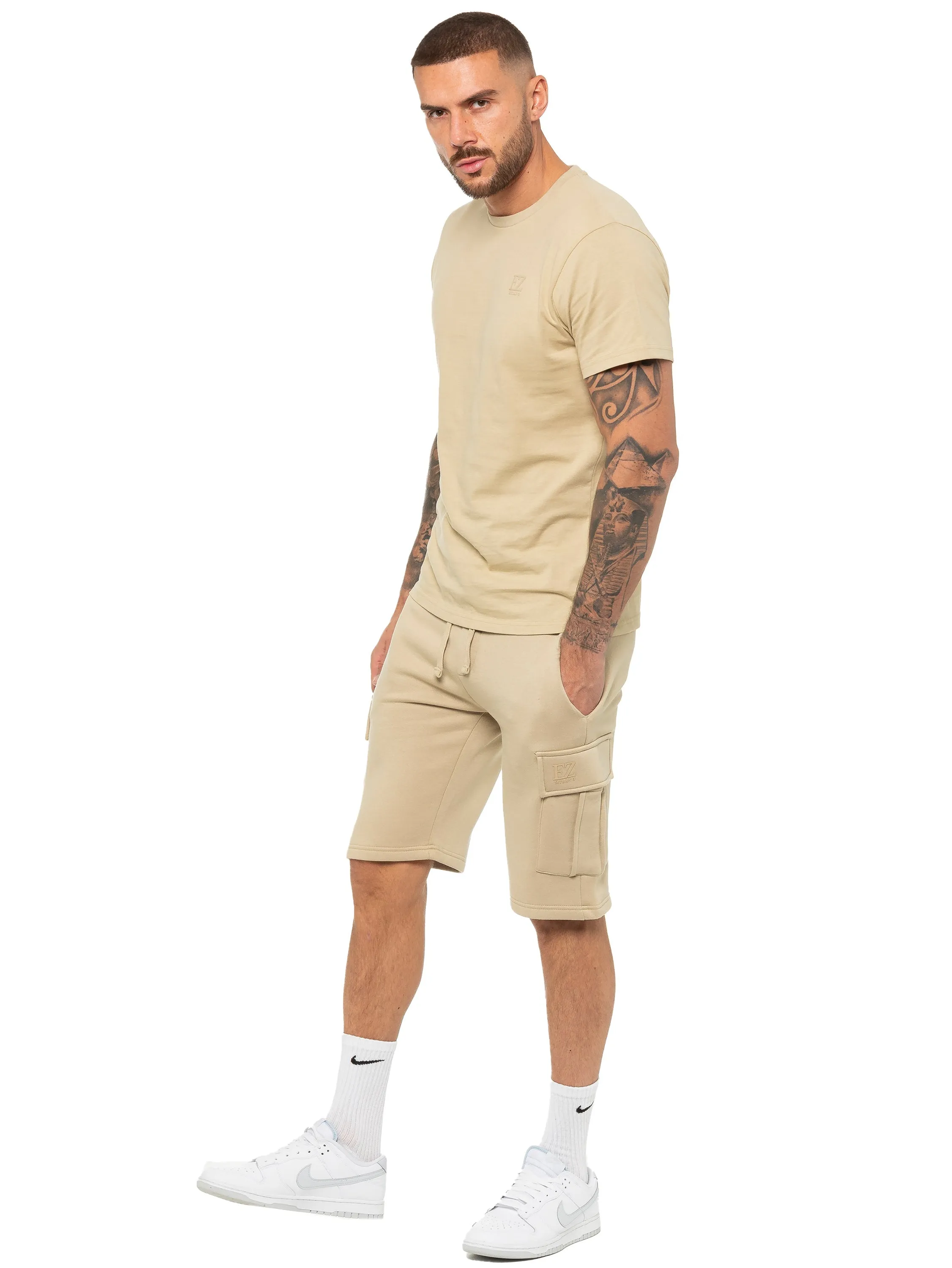 Enzo | Mens Cargo Fleece Shorts