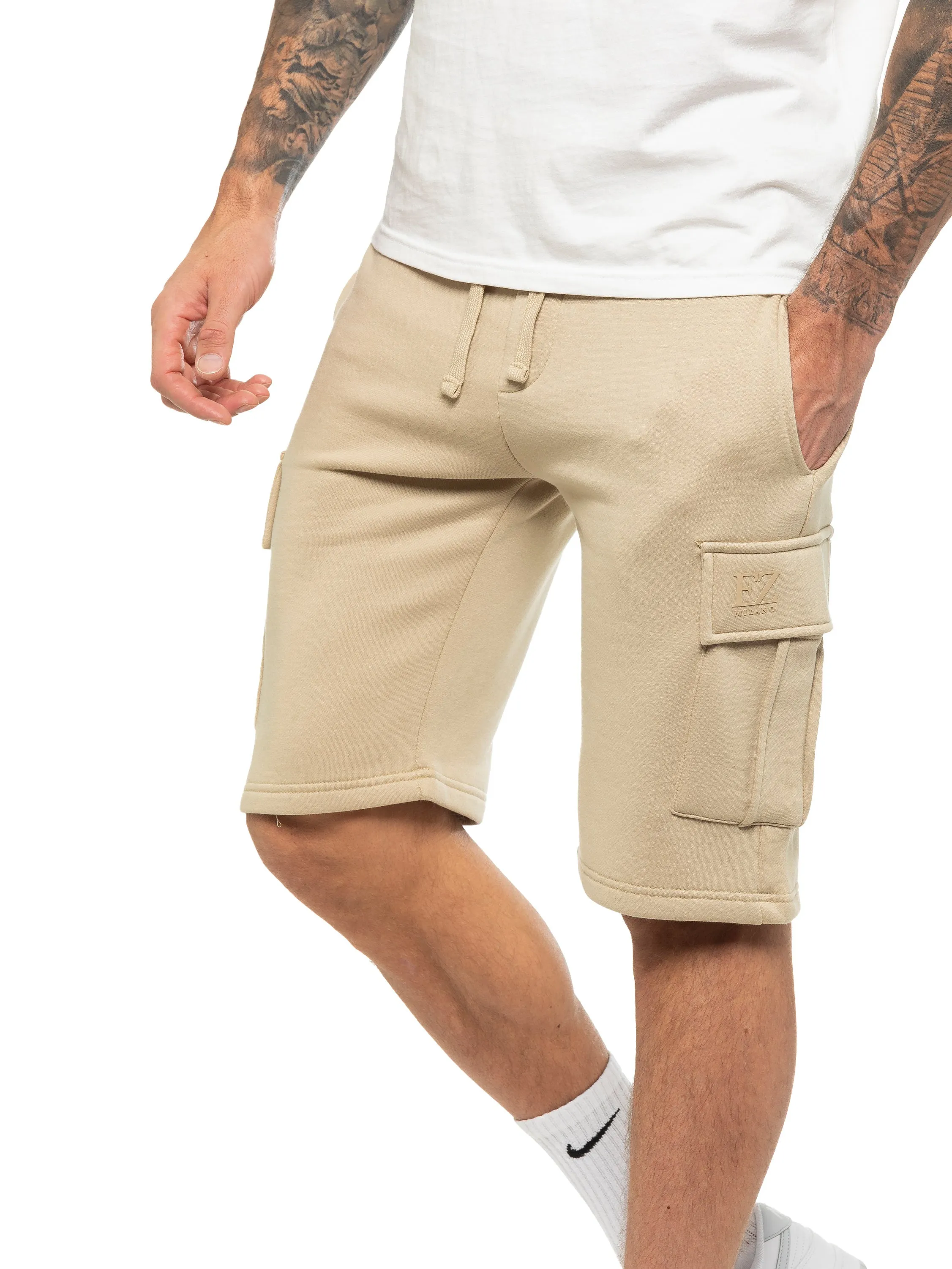 Enzo | Mens Cargo Fleece Shorts