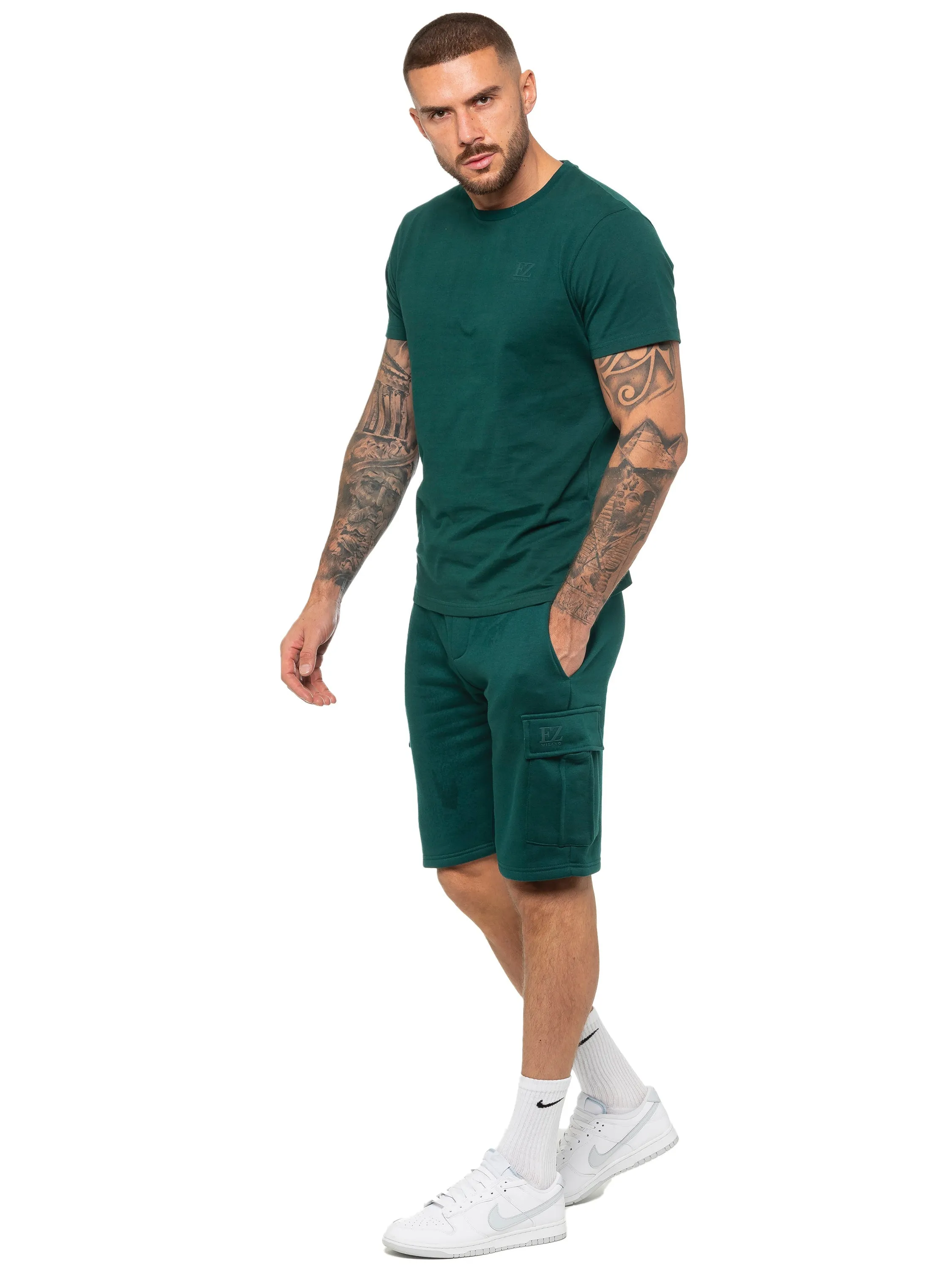 Enzo | Mens Cargo Fleece Shorts