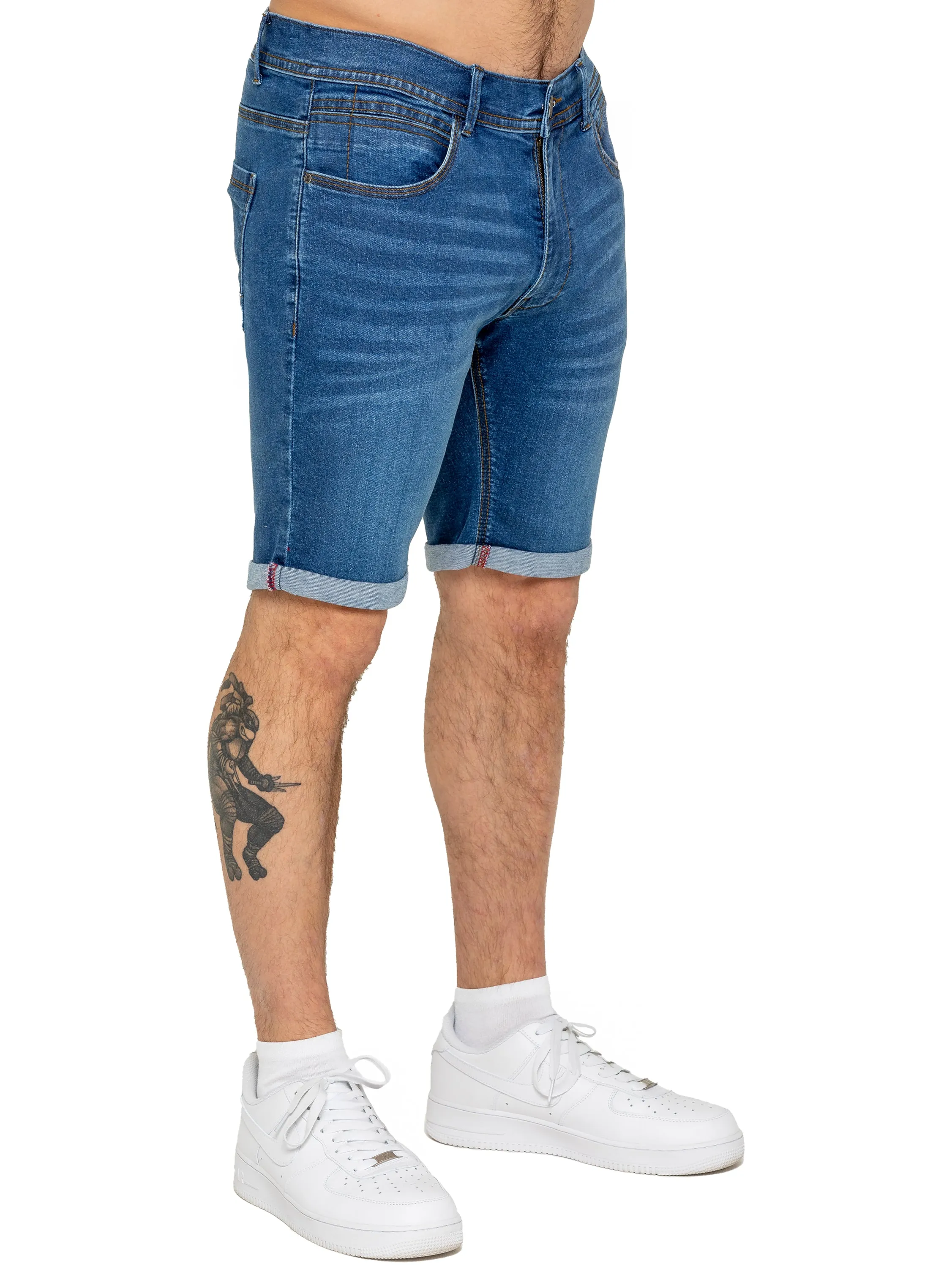 Enzo | Mens Denim Stretch Shorts