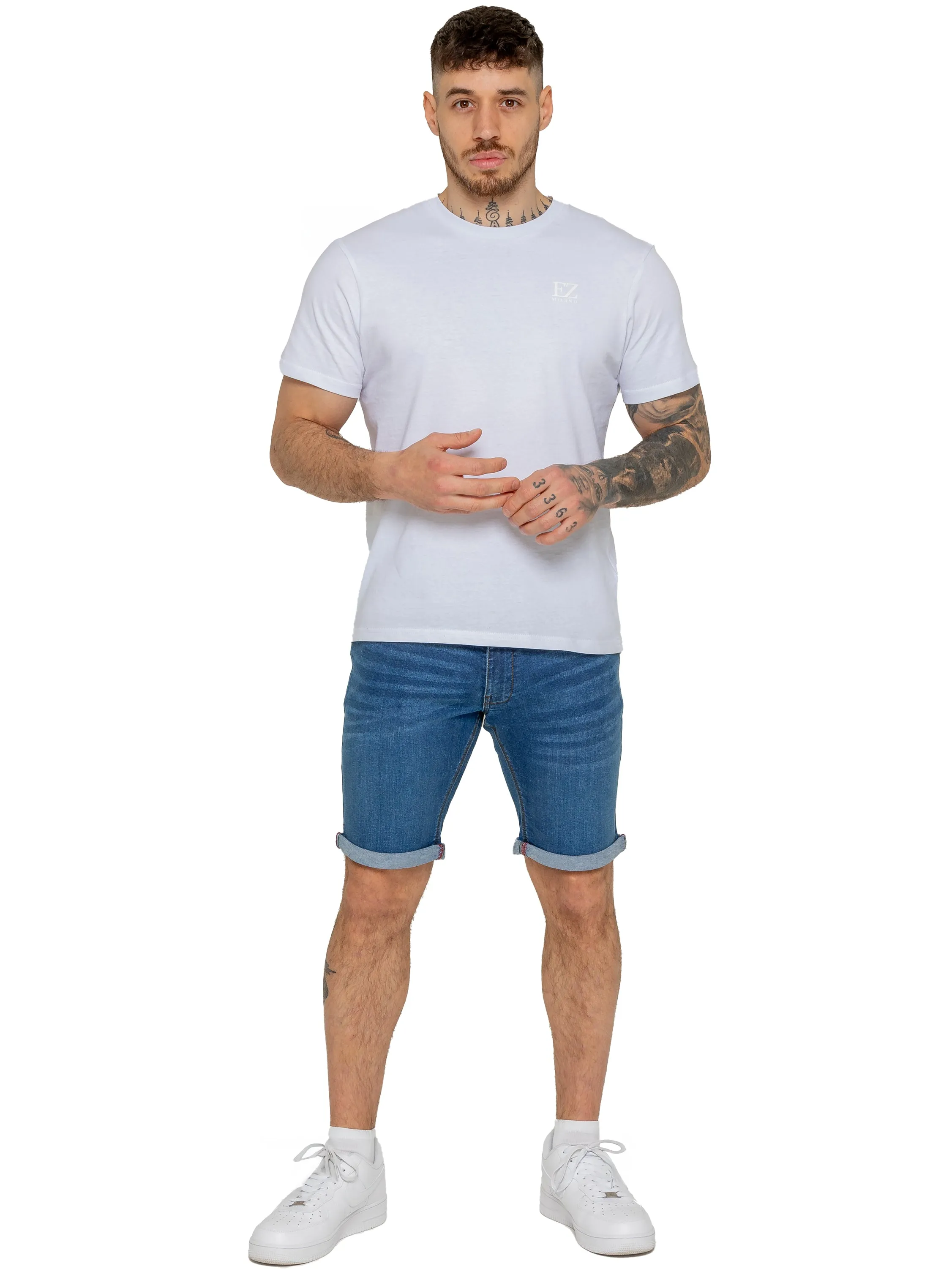 Enzo | Mens Denim Stretch Shorts