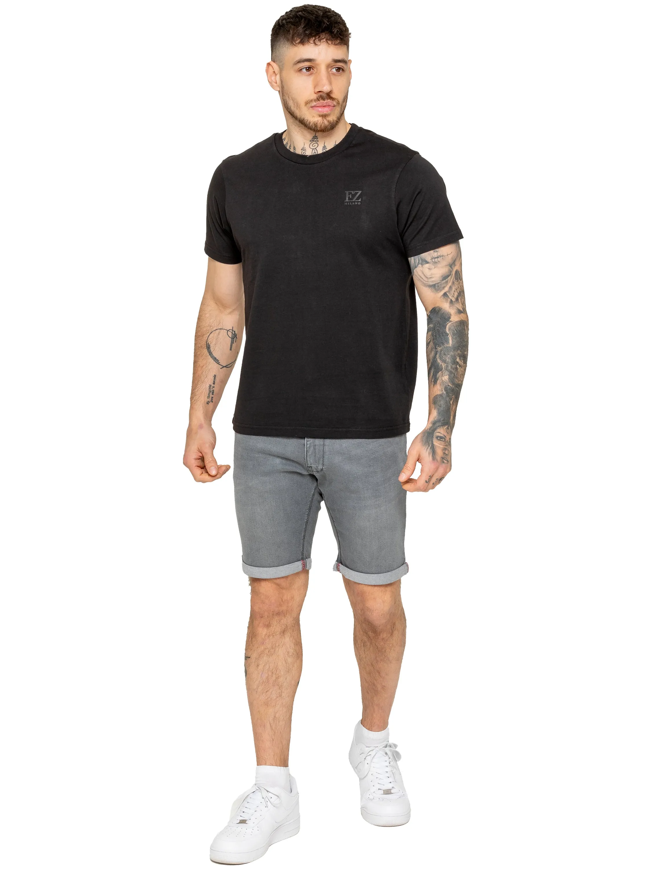 Enzo | Mens Denim Stretch Shorts