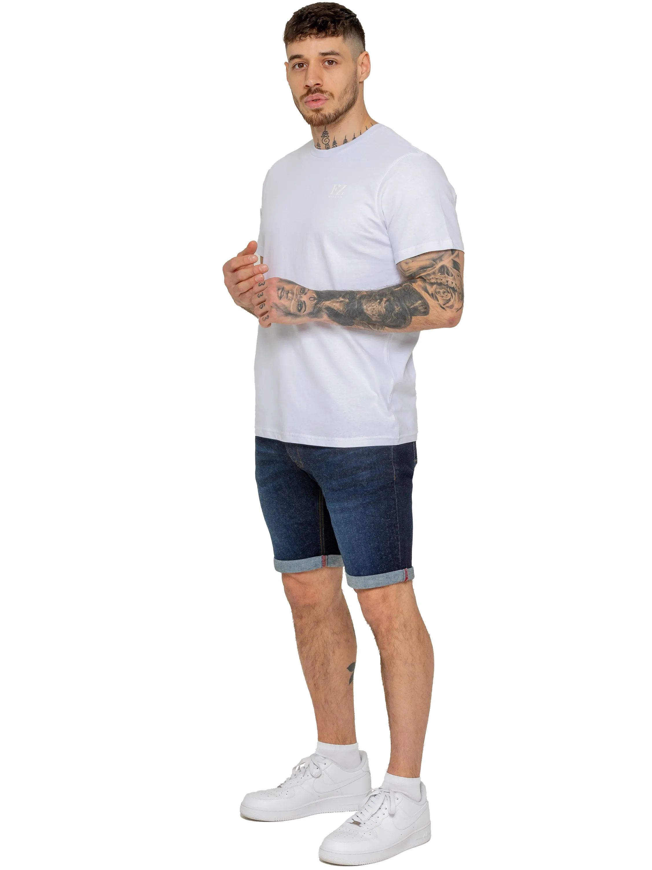 Enzo | Mens Denim Stretch Shorts