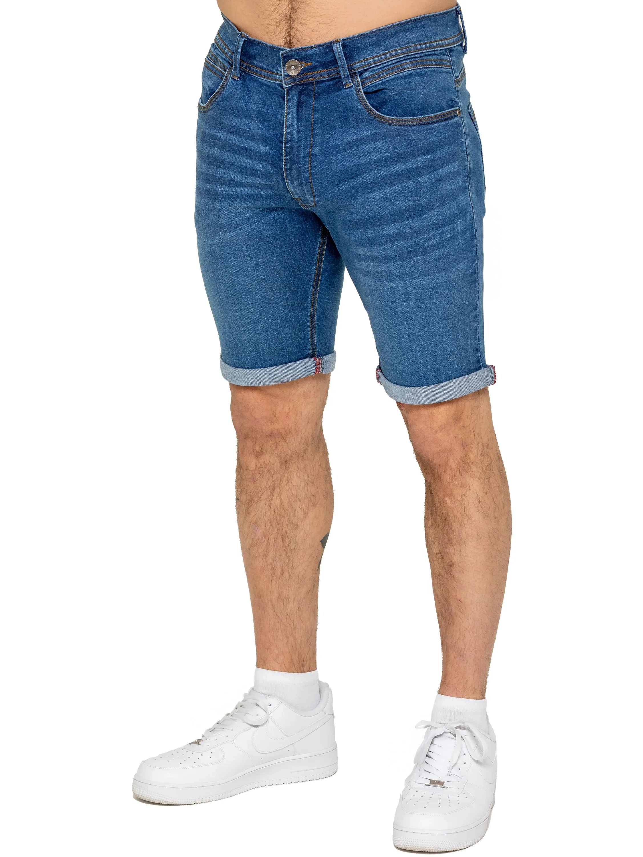 Enzo | Mens Denim Stretch Shorts