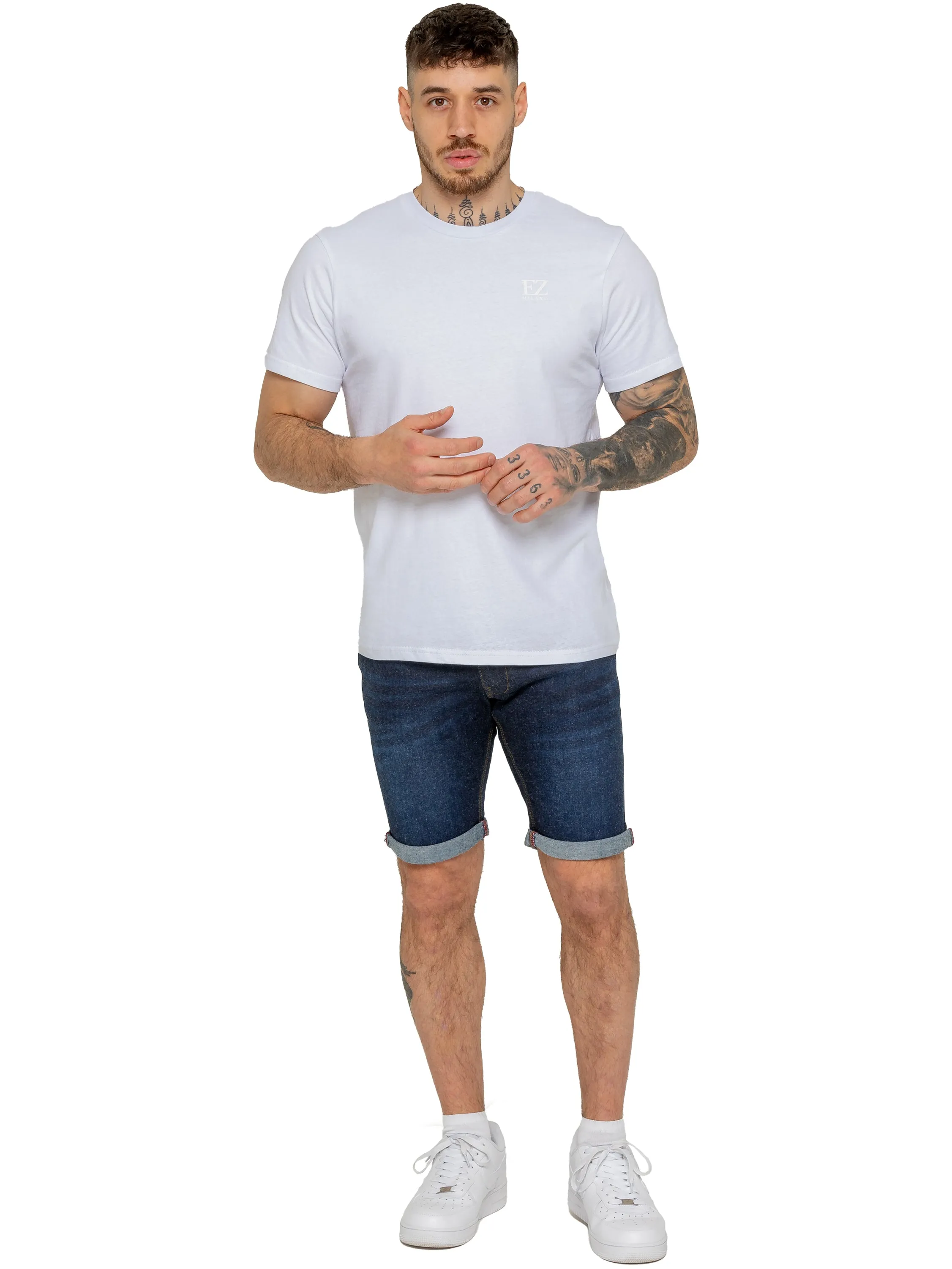 Enzo | Mens Denim Stretch Shorts