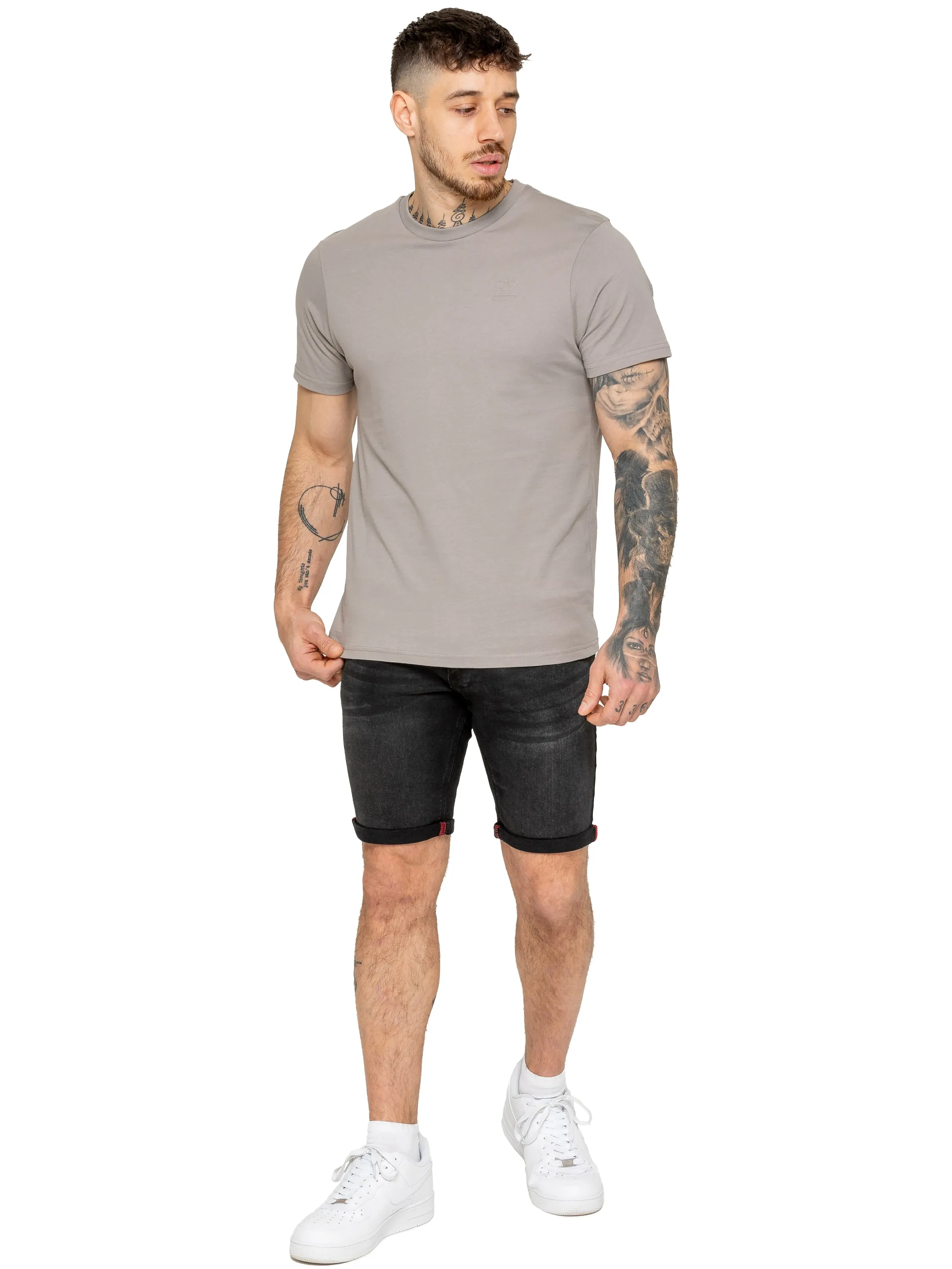 Enzo | Mens Denim Stretch Shorts