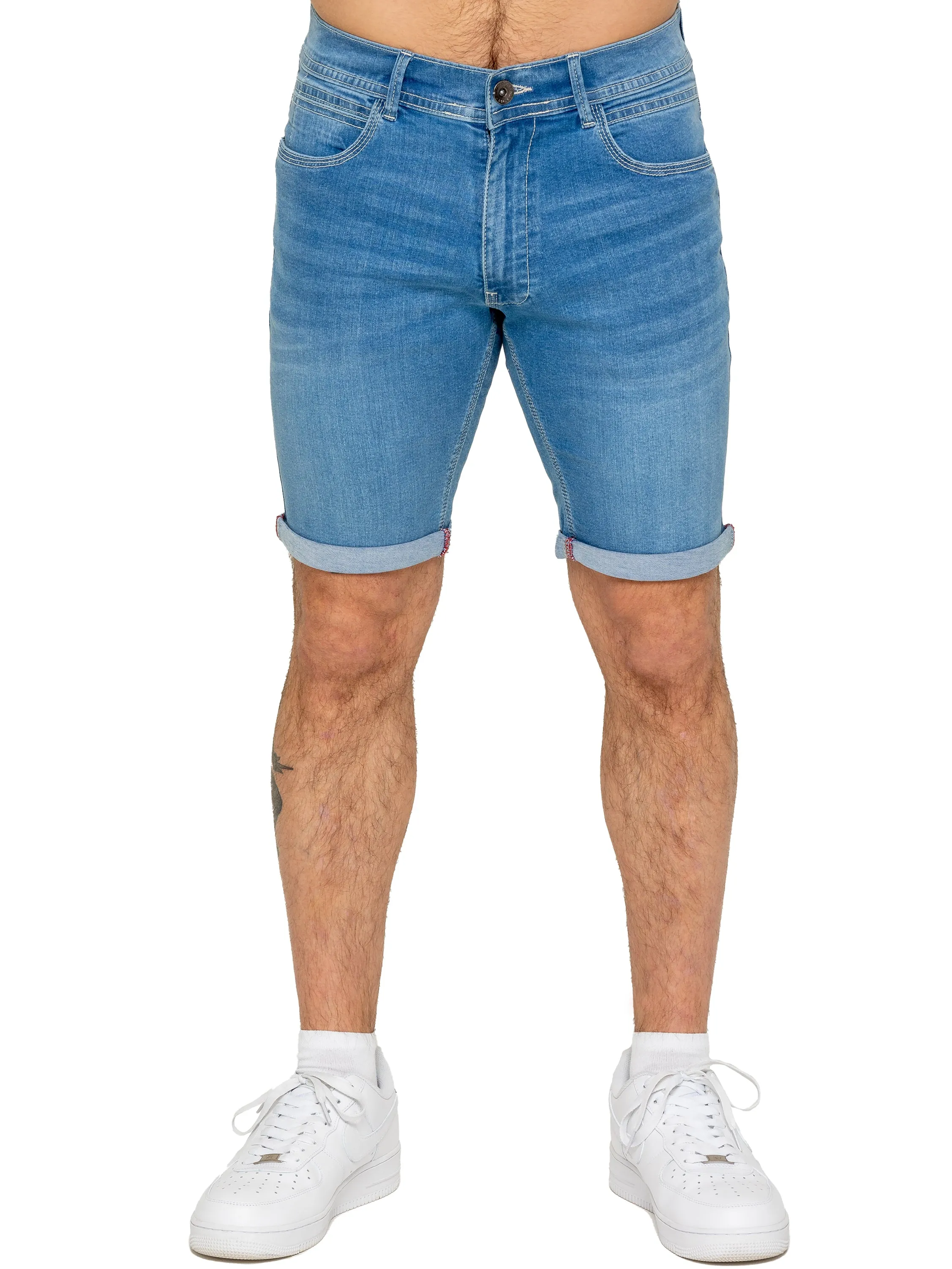 Enzo | Mens Denim Stretch Shorts
