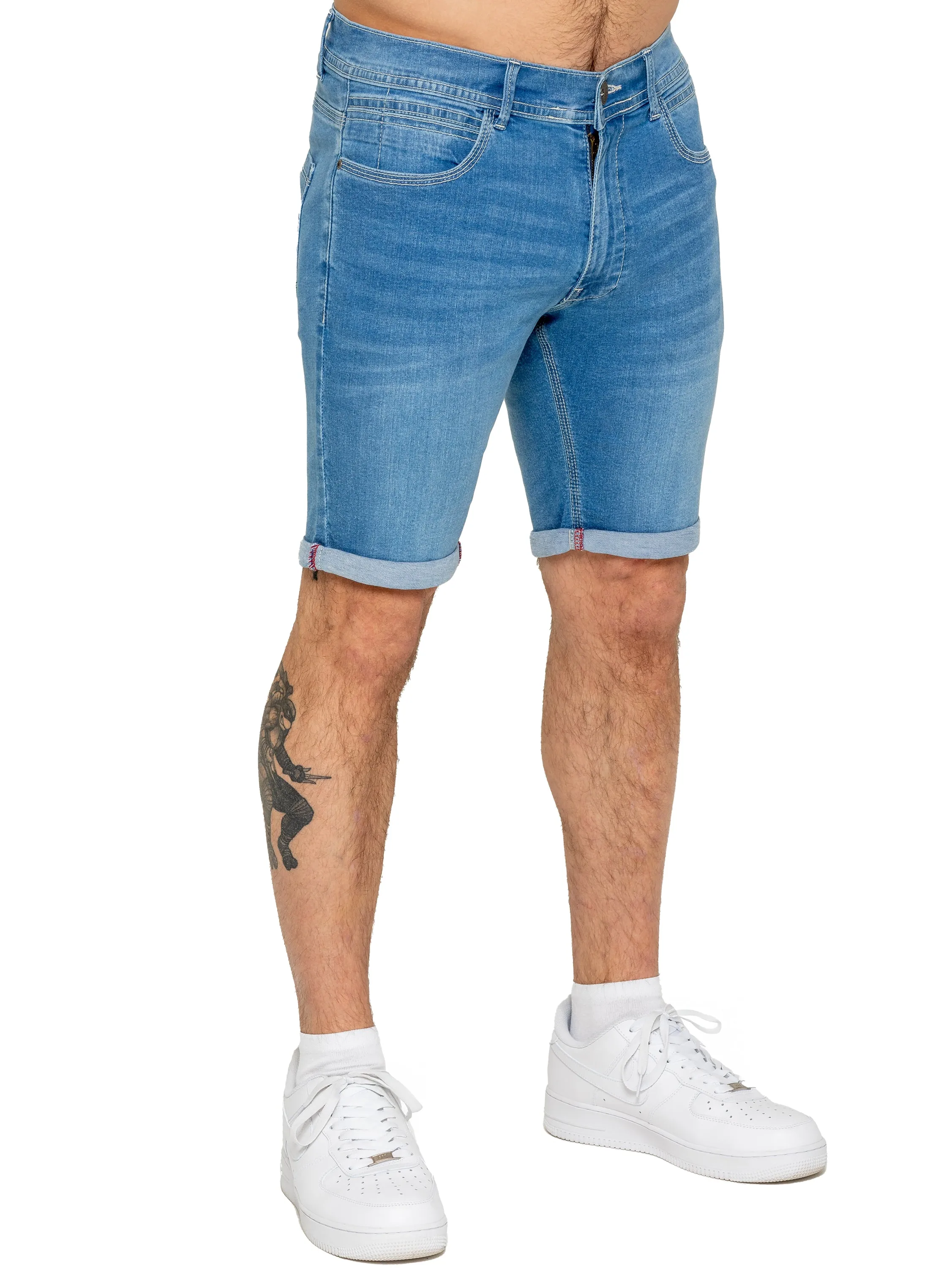 Enzo | Mens Denim Stretch Shorts