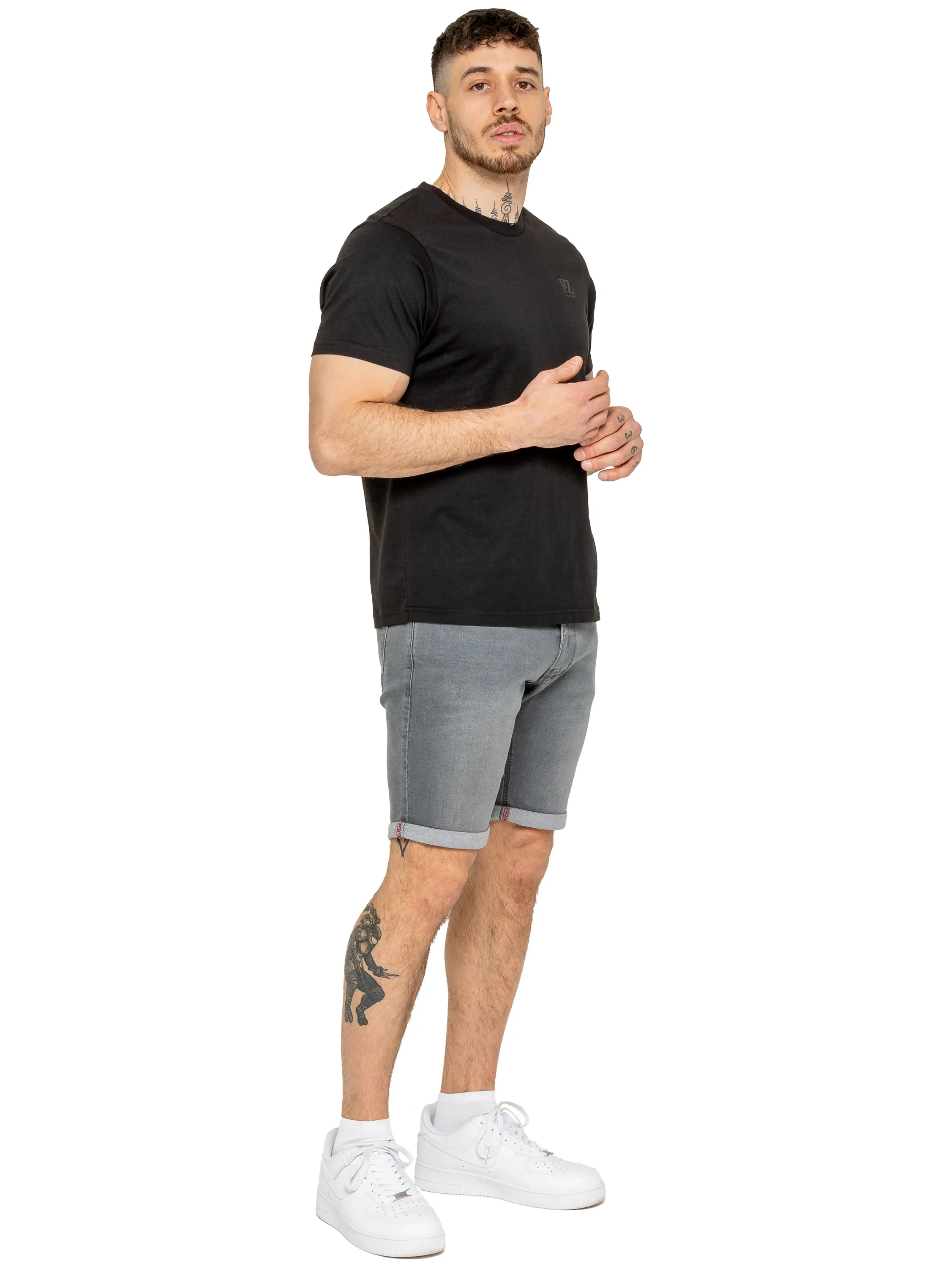 Enzo | Mens Denim Stretch Shorts