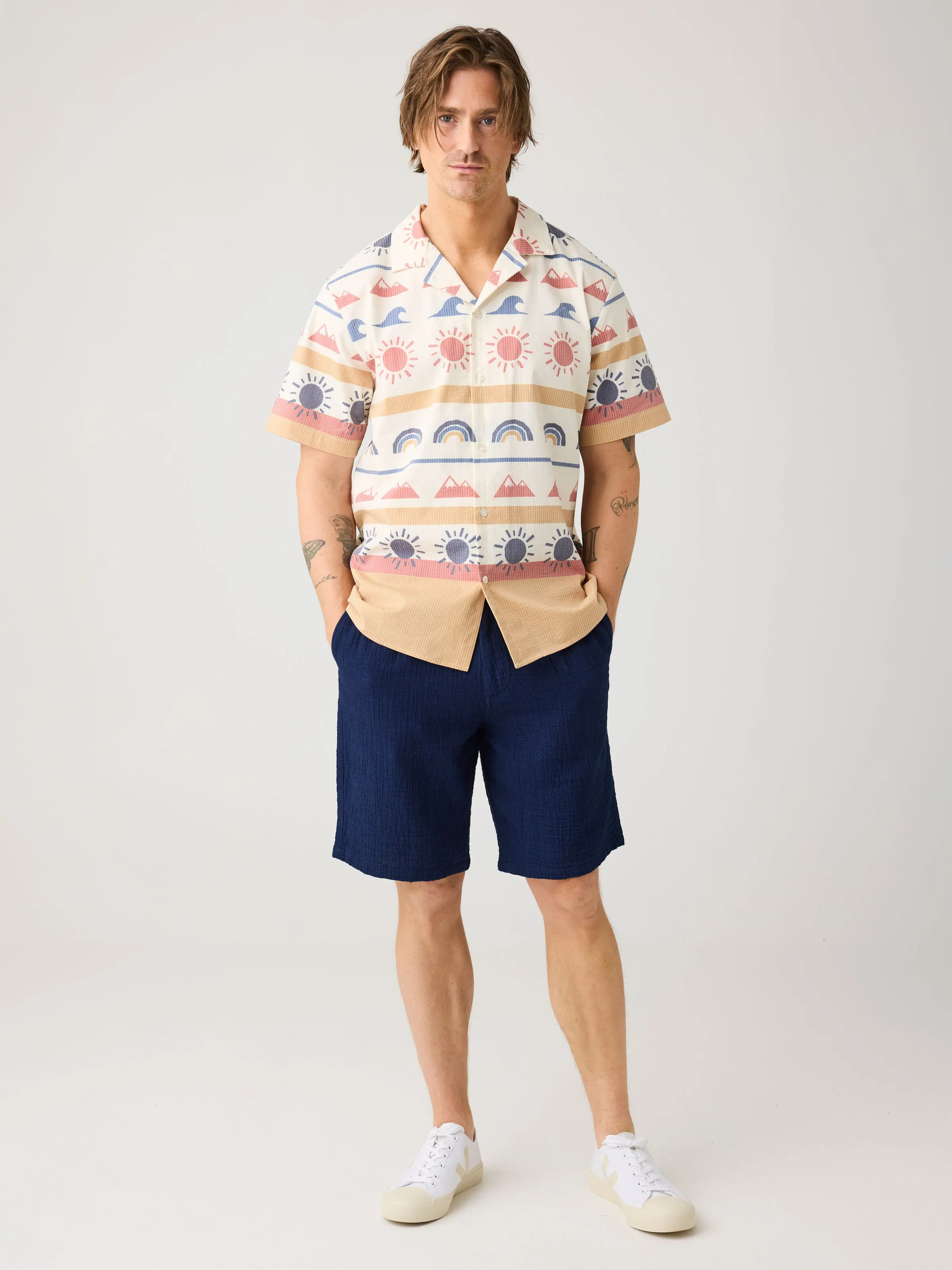 FIG Loose fit dobby shorts - GOTS/Vegan Knowledge Cotton