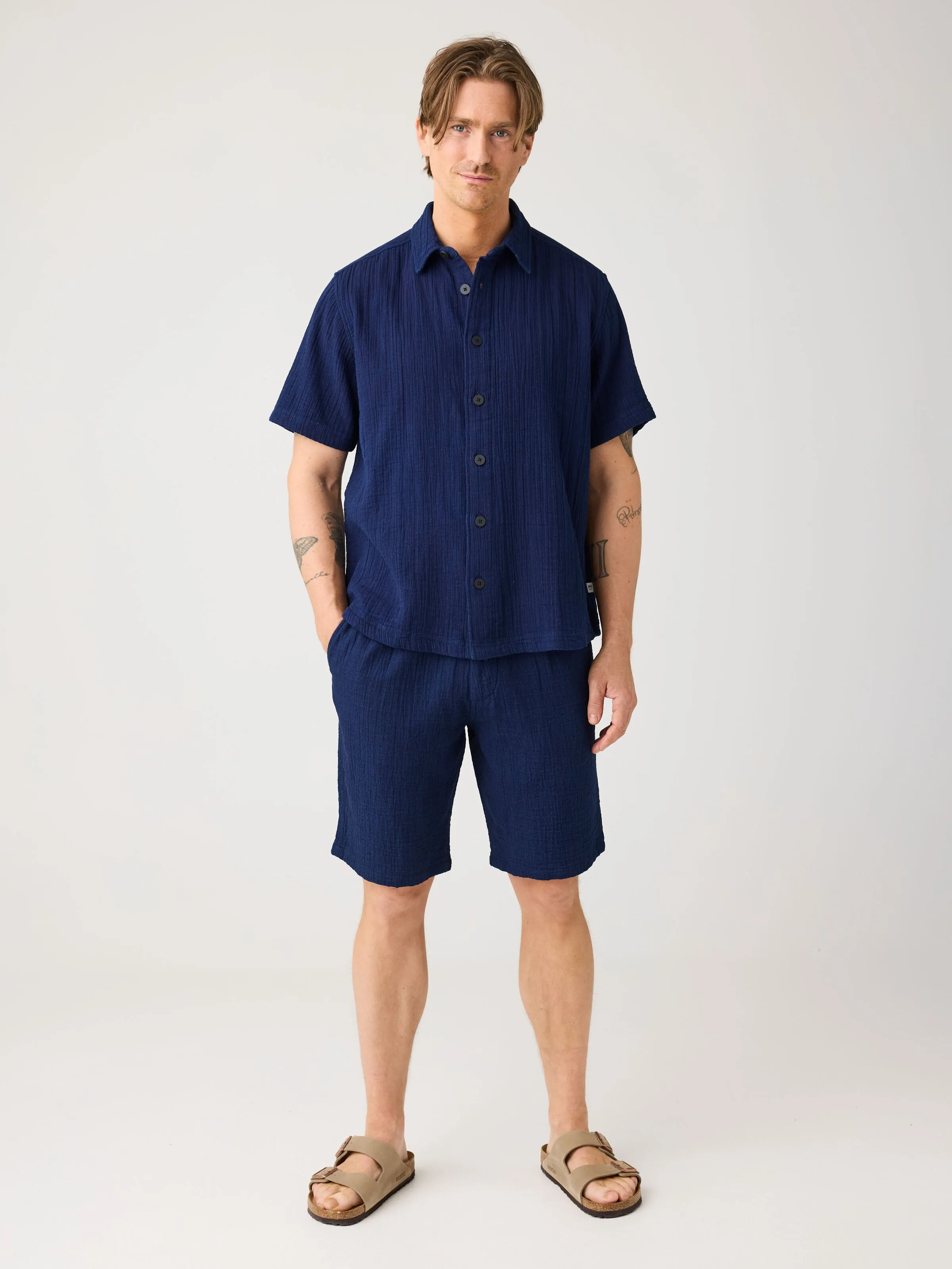 FIG Loose fit dobby shorts - GOTS/Vegan Knowledge Cotton